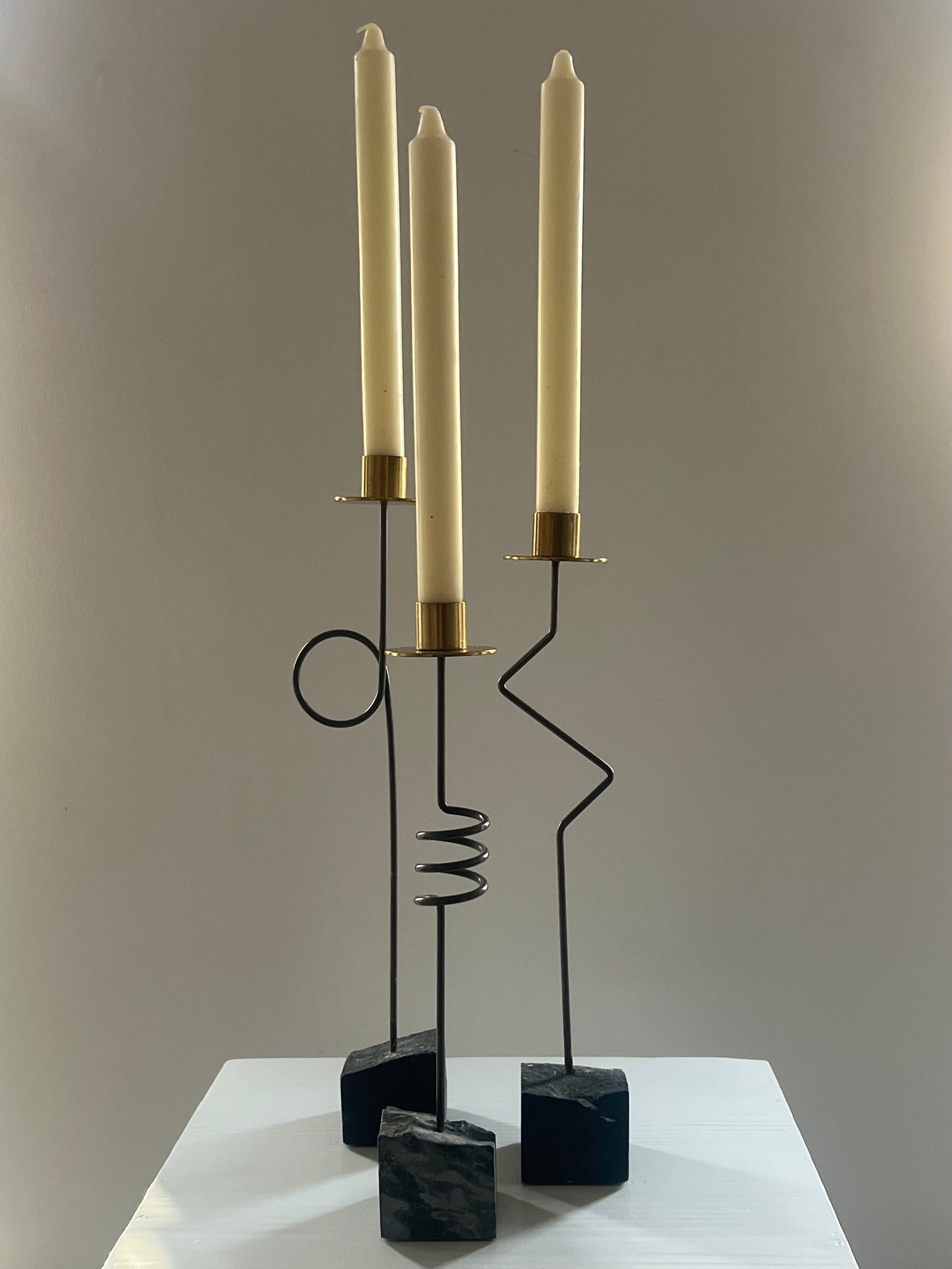 Set of three vintage IKEA “Kräsen” candle holders