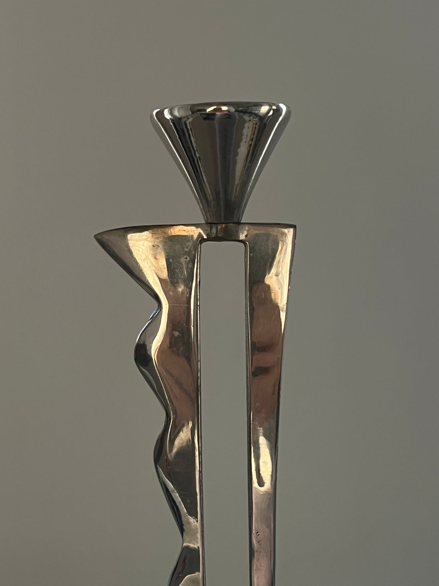 Vintage chrome candle holders – set of 2