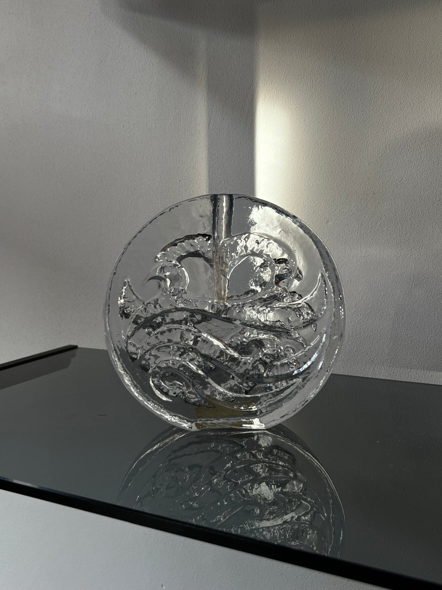 Vintage glass solifleur vase – Ingrid Glashütte “Discus”