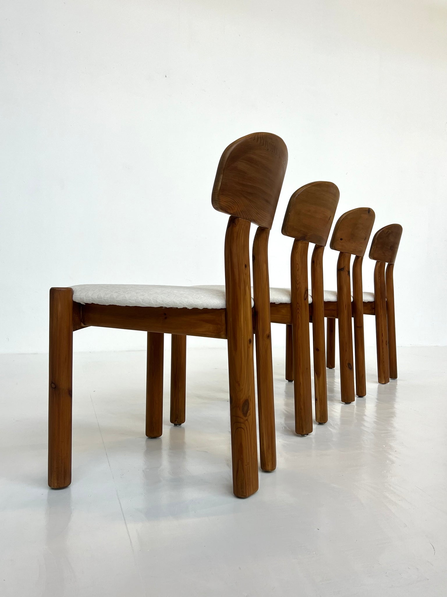 Vintage grenen eetkamerstoelen – Set van 4 