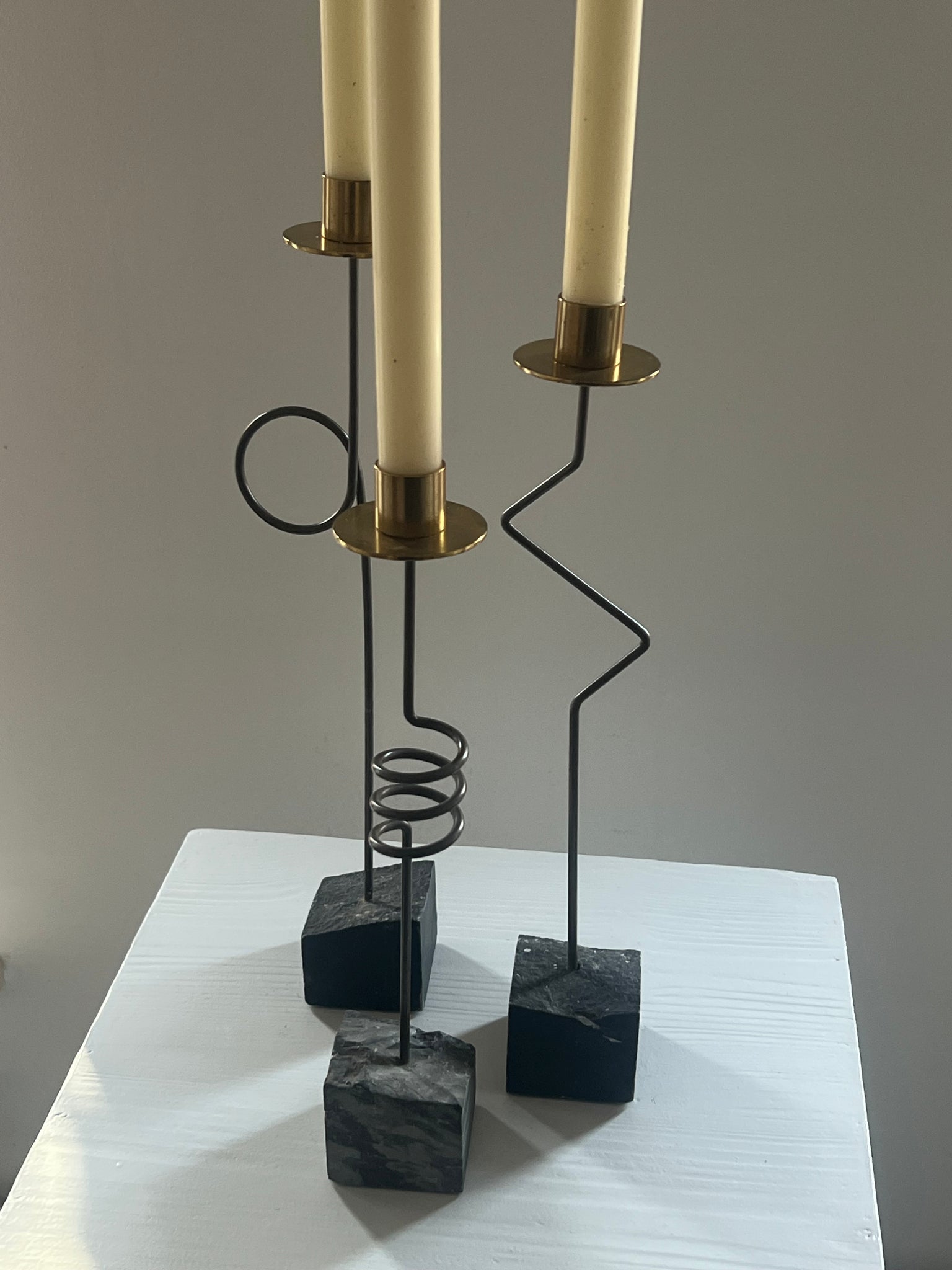 Set of three vintage IKEA “Kräsen” candle holders