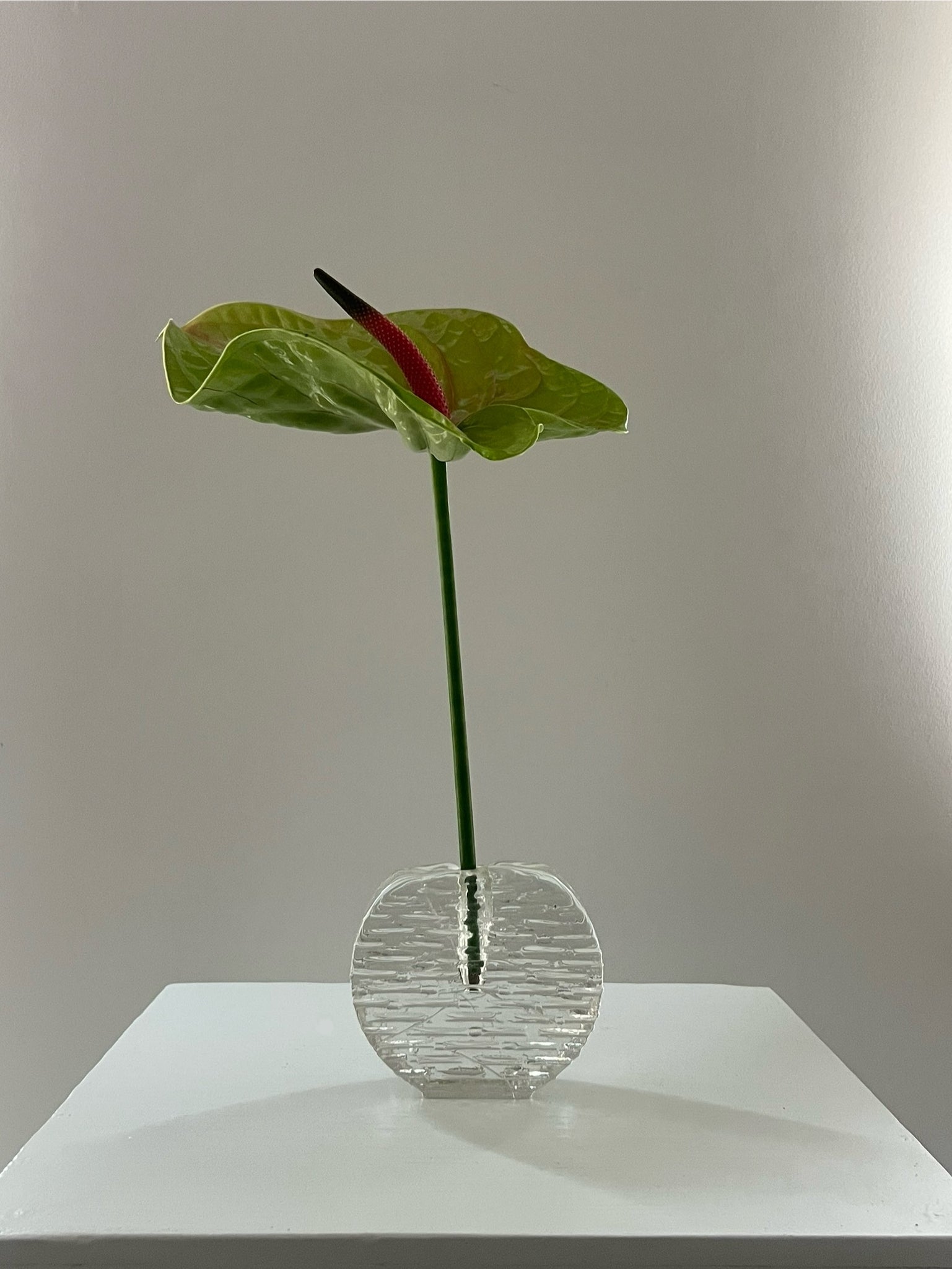 Vintage ribbed solifleur vase