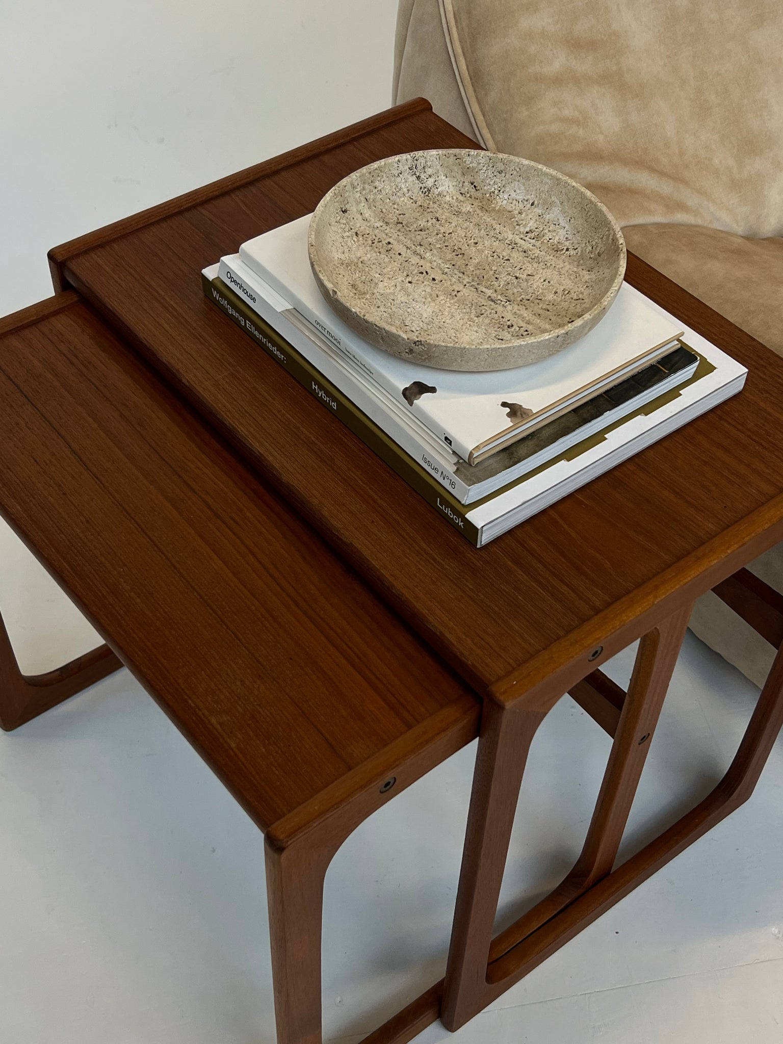 Set of 2 Danish teak nesting tables
