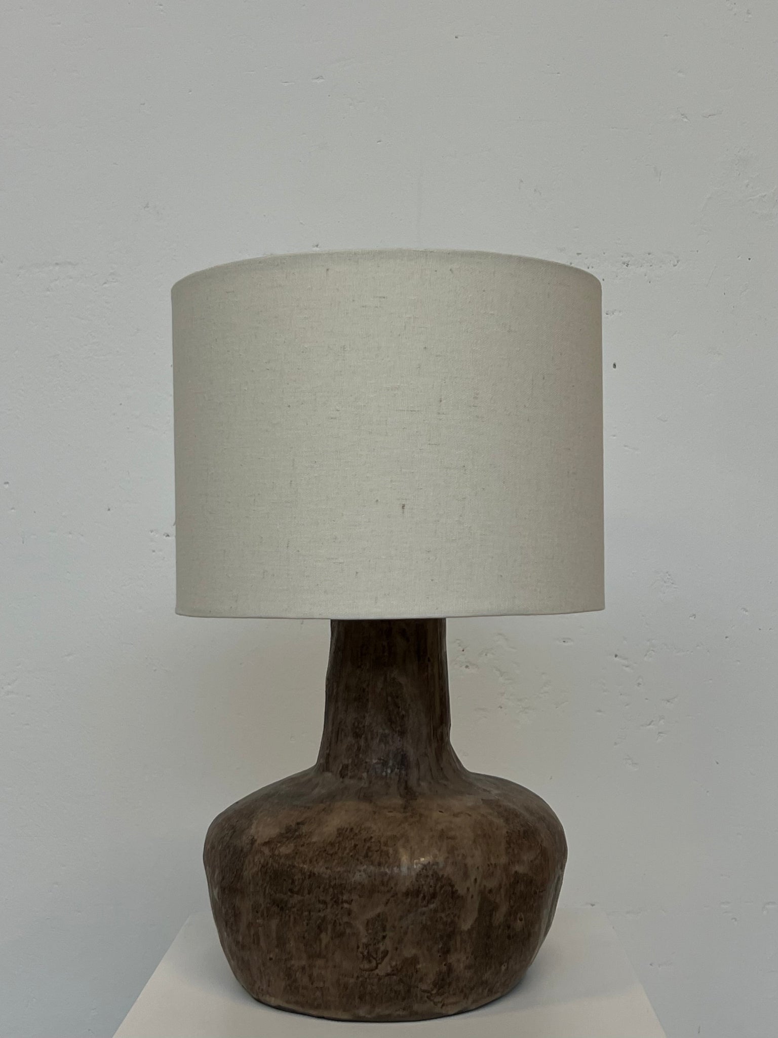 Vintage brown ceramic table lamp