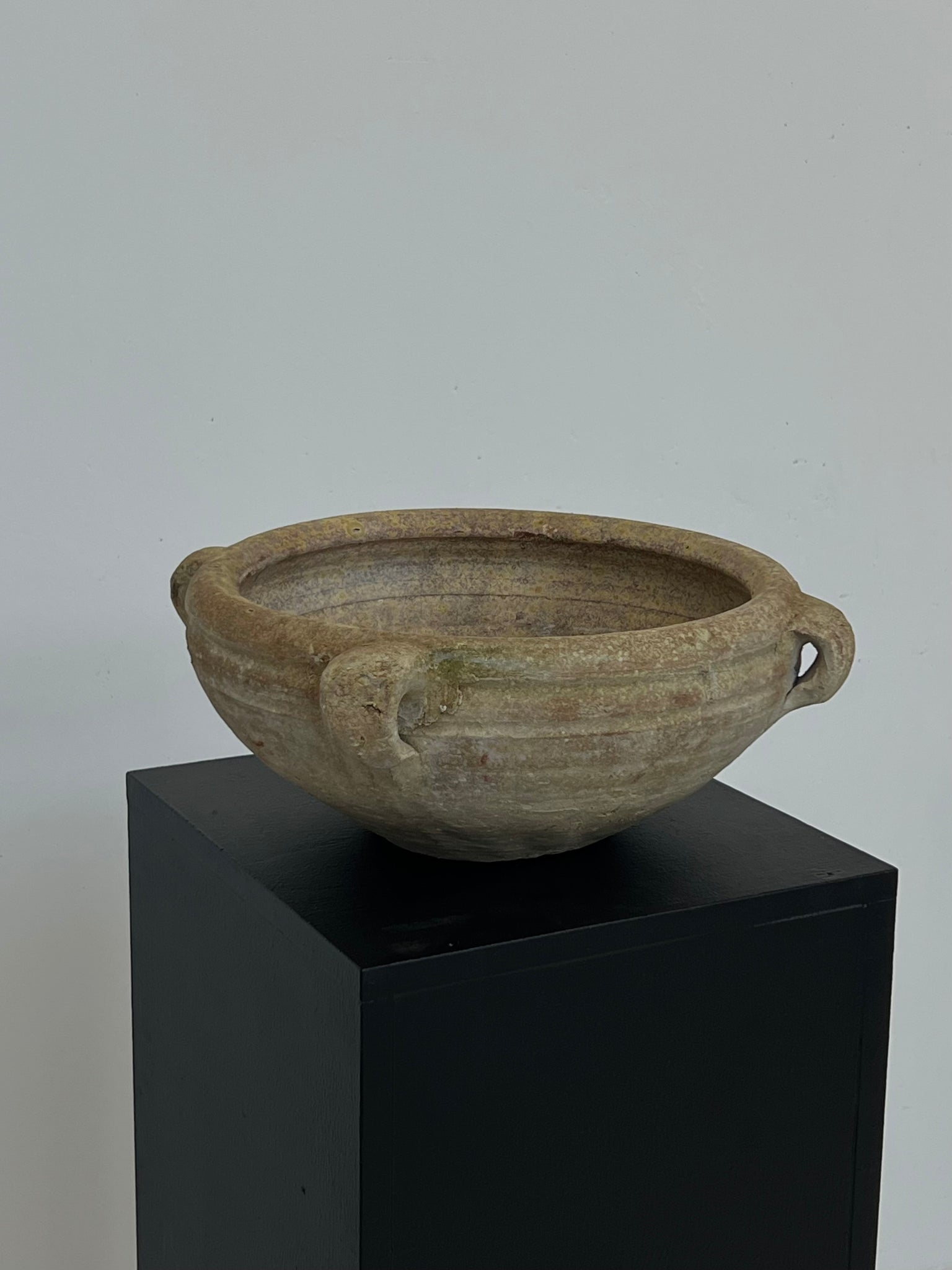 Vintage ceramic planter with handles