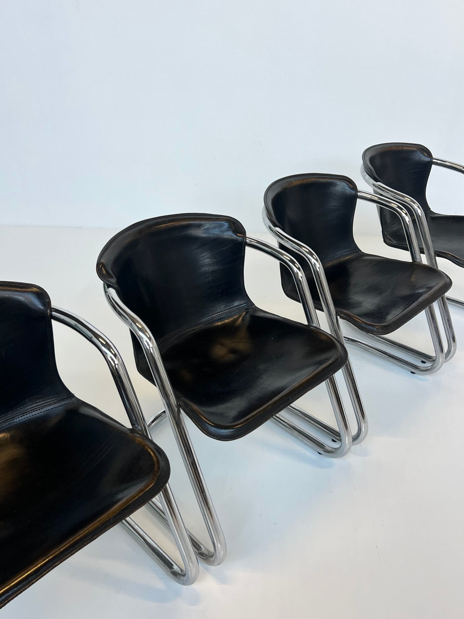 Willy Rizzo eetkamerstoelen – Set van 4 jaren 70