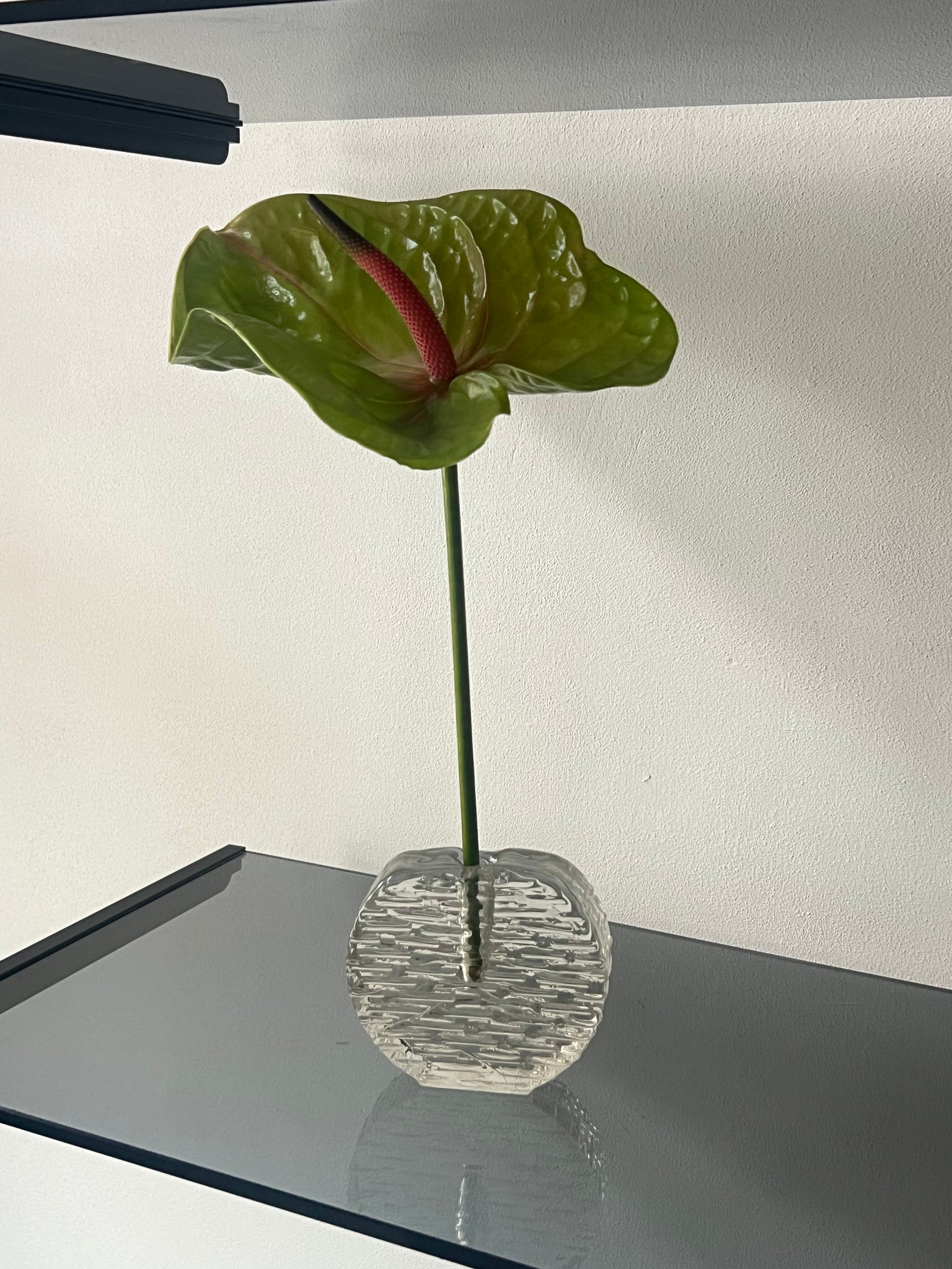 Vintage ribbed solifleur vase