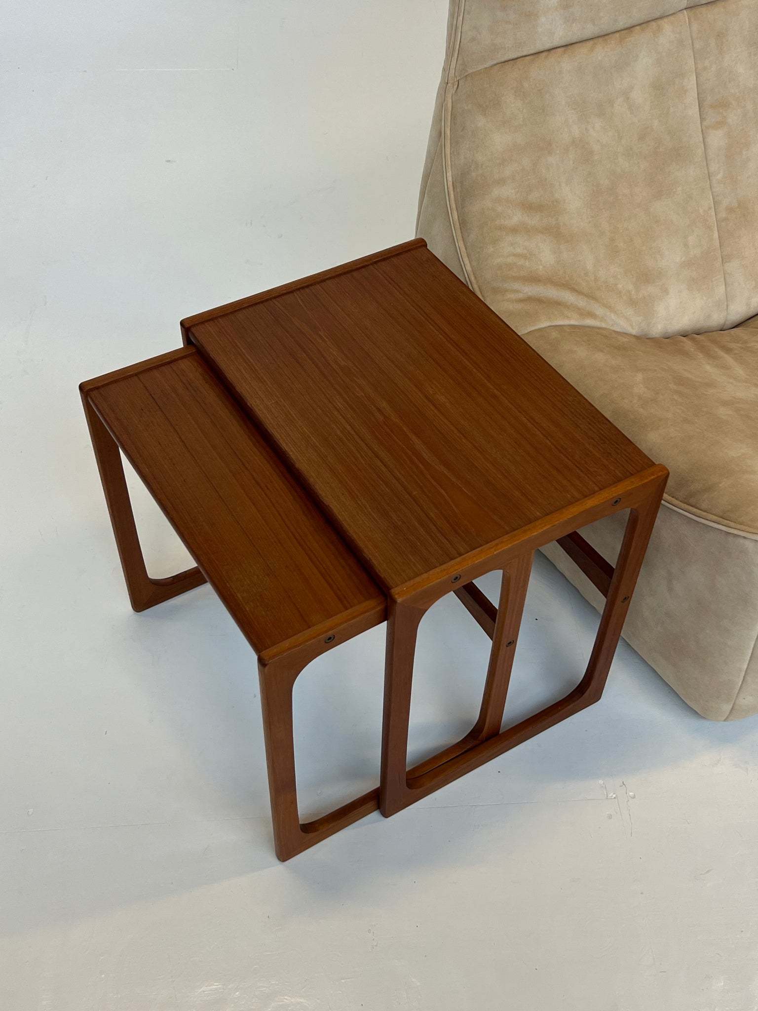 Set of 2 Danish teak nesting tables