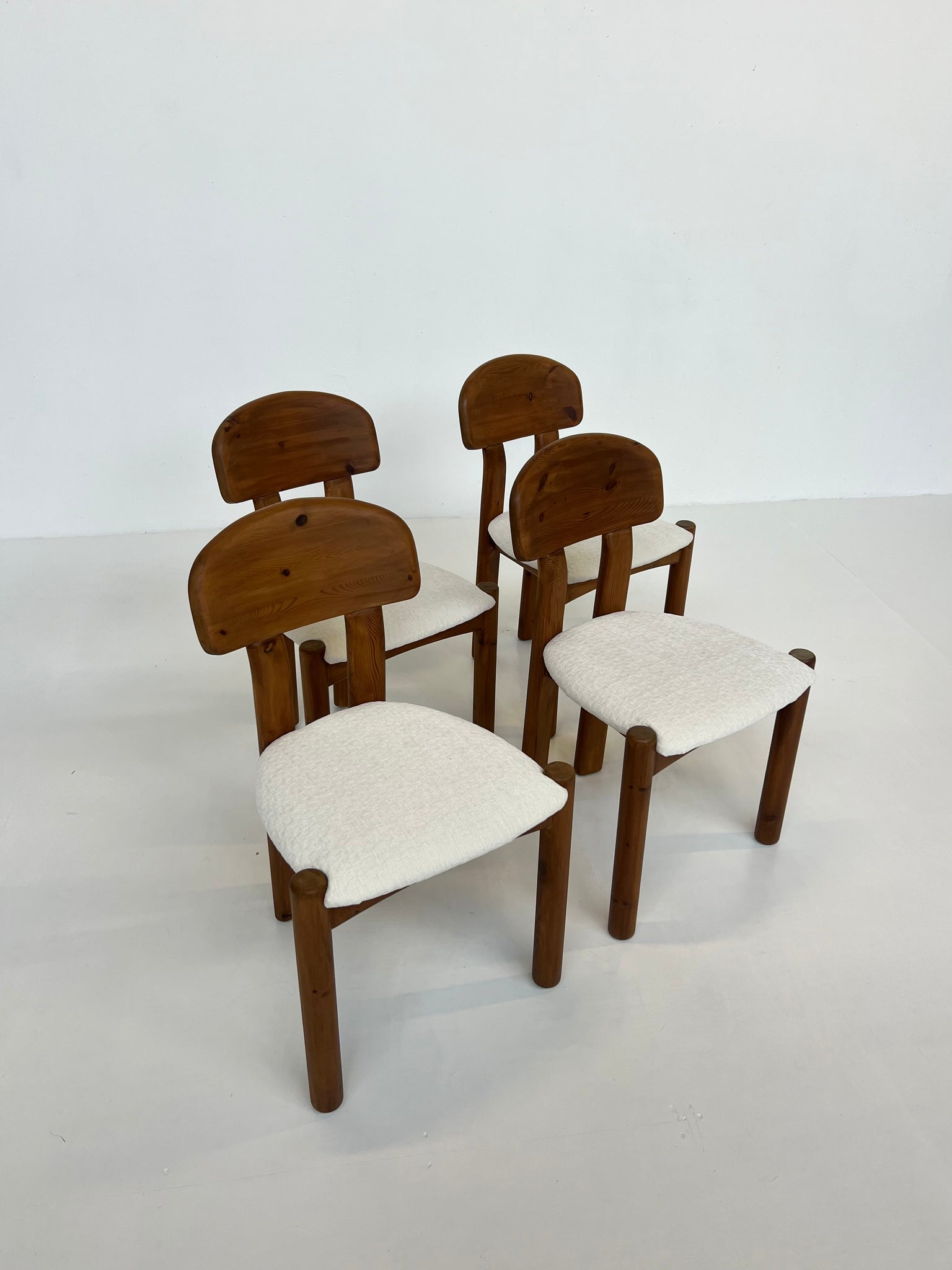 Vintage pine dining chairs – Set of 4