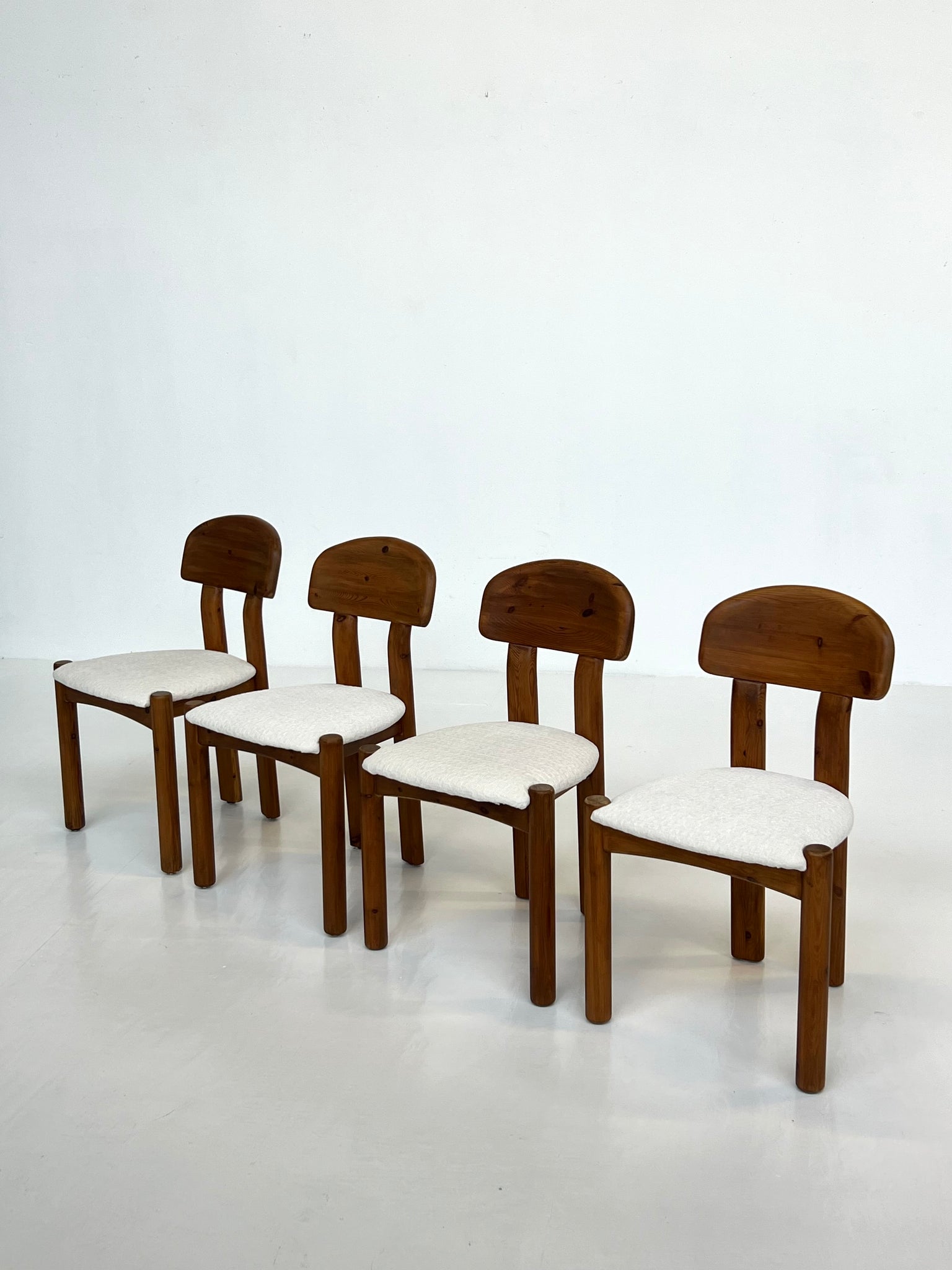 Vintage grenen eetkamerstoelen – Set van 4 