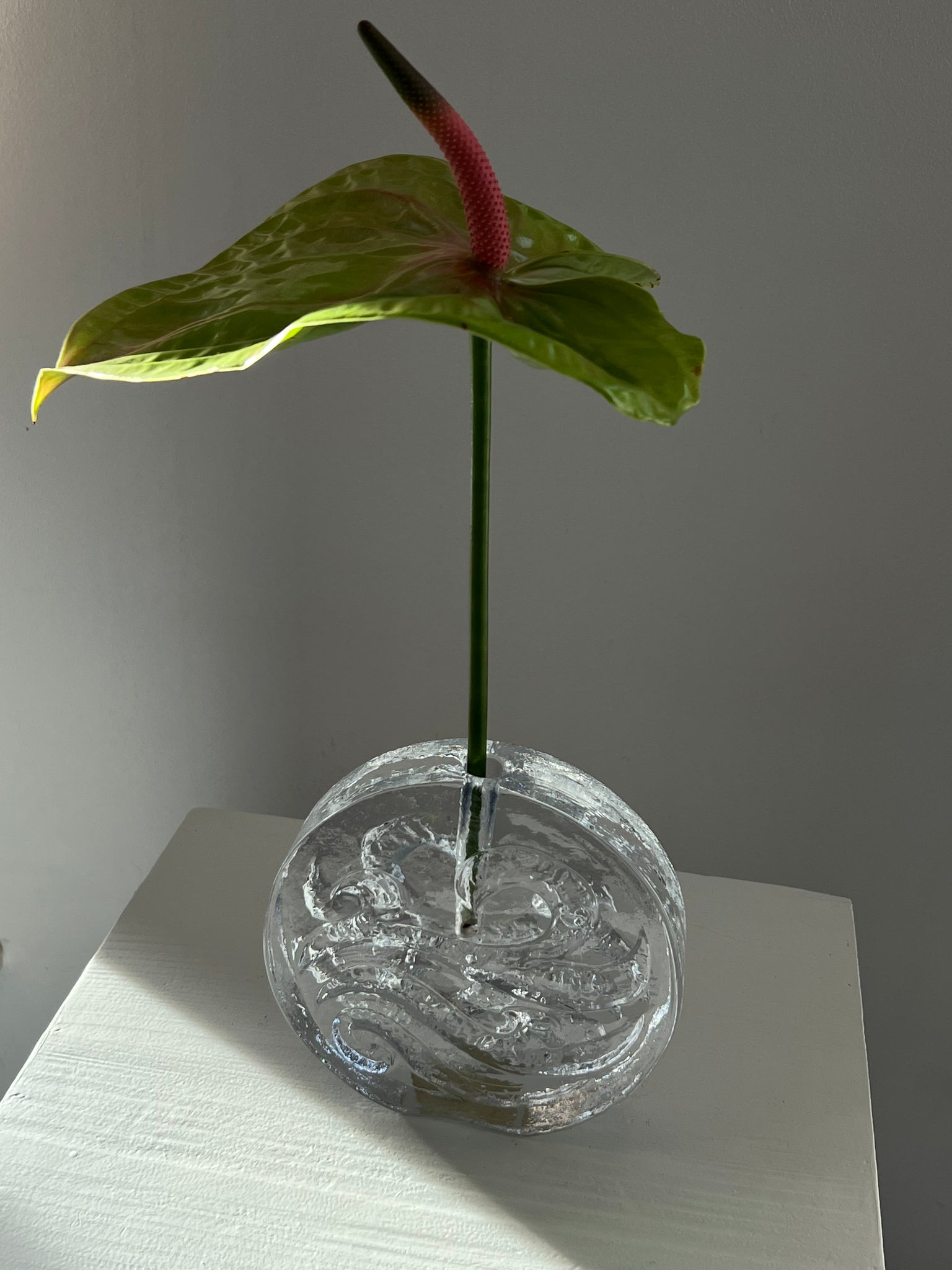 Vintage glass solifleur vase – Ingrid Glashütte “Discus”