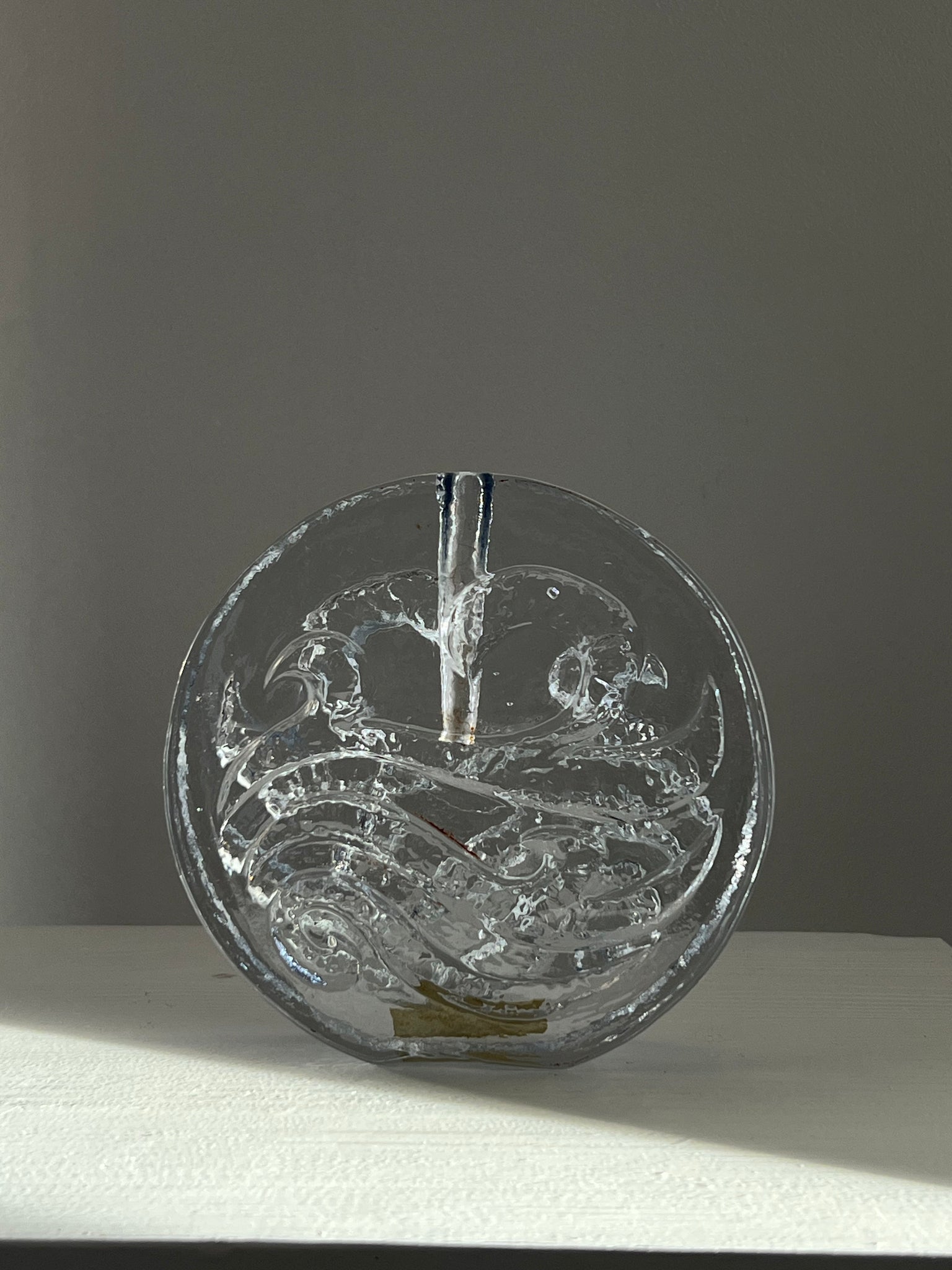 Vintage glass solifleur vase – Ingrid Glashütte “Discus”