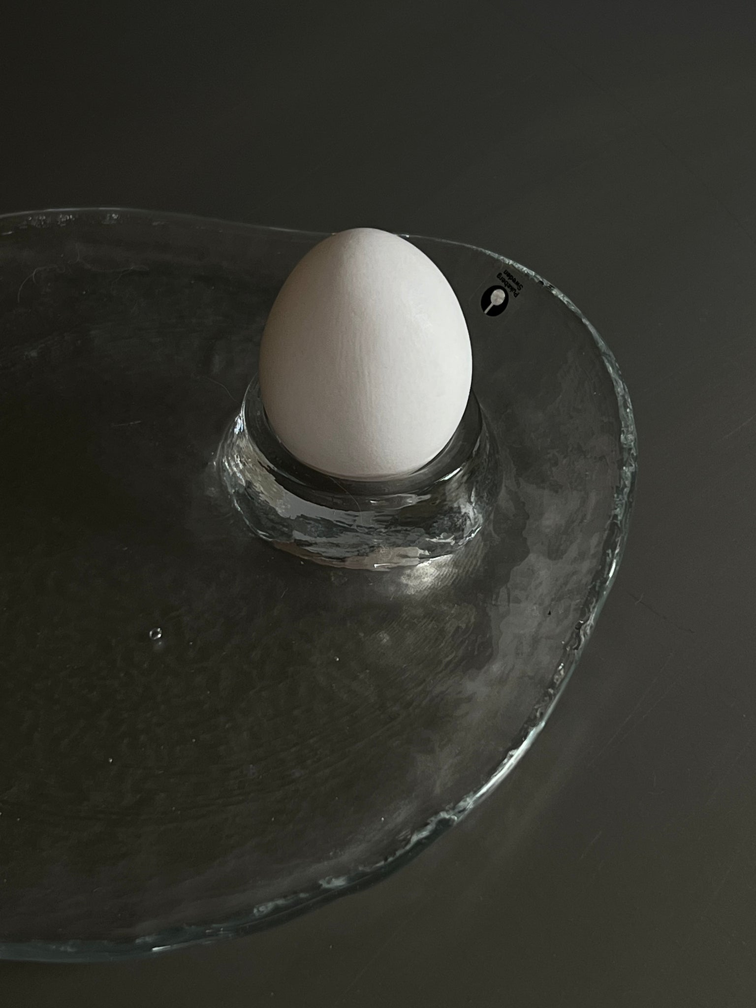 Vintage Pukeberg Sweden glass serving dish / breakfast plate