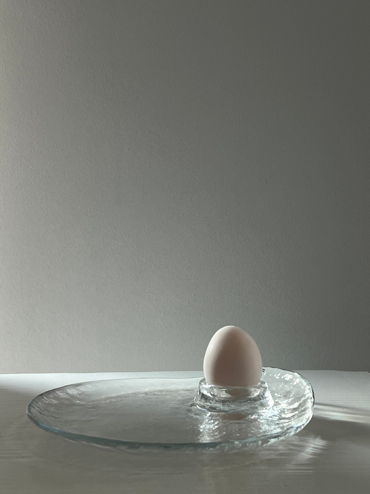 Vintage Pukeberg Sweden glass serving dish / breakfast plate