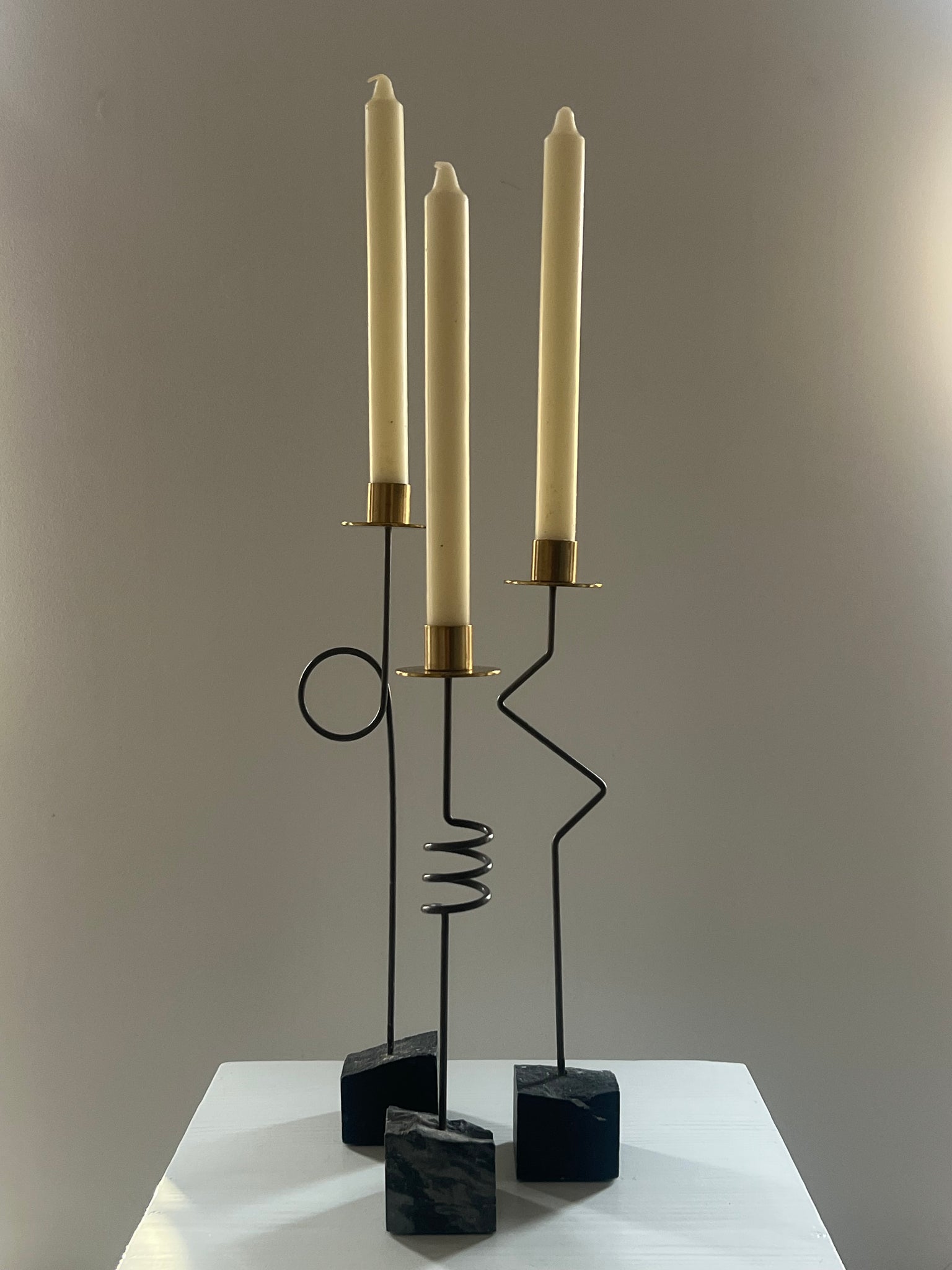 Set of three vintage IKEA “Kräsen” candle holders