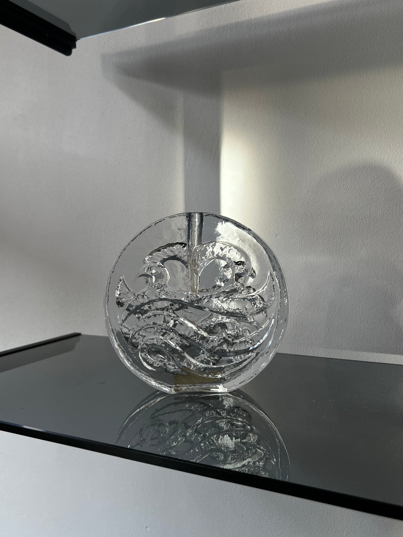 Vintage glass solifleur vase – Ingrid Glashütte “Discus”