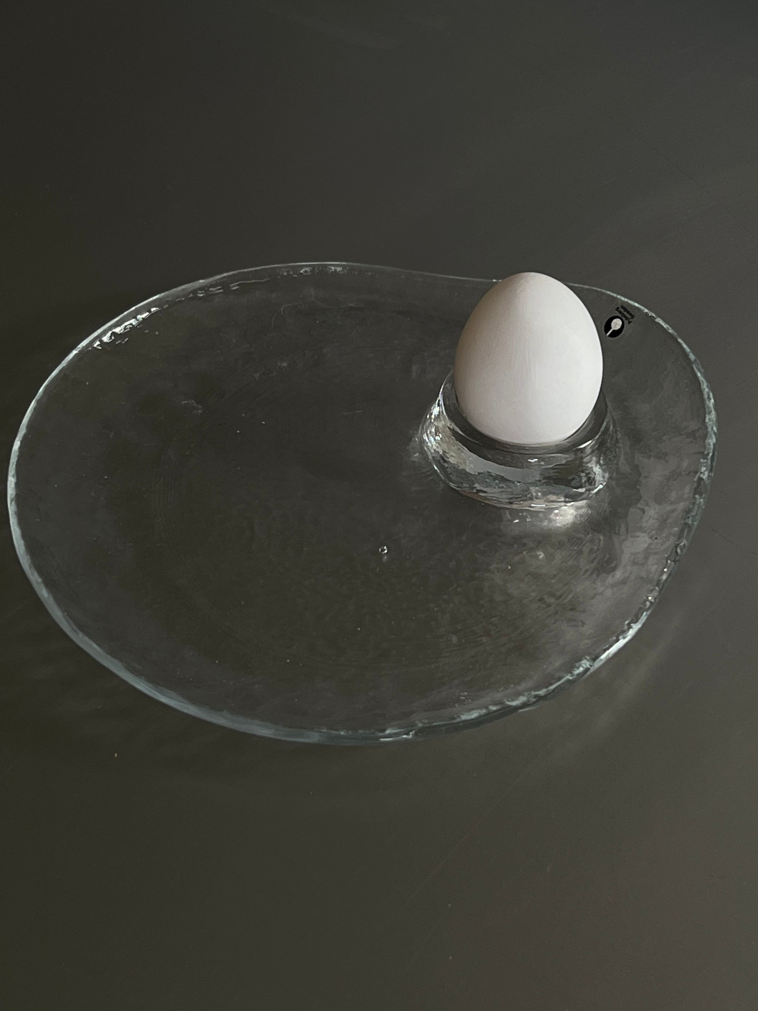 Vintage Pukeberg Sweden glass serving dish / breakfast plate