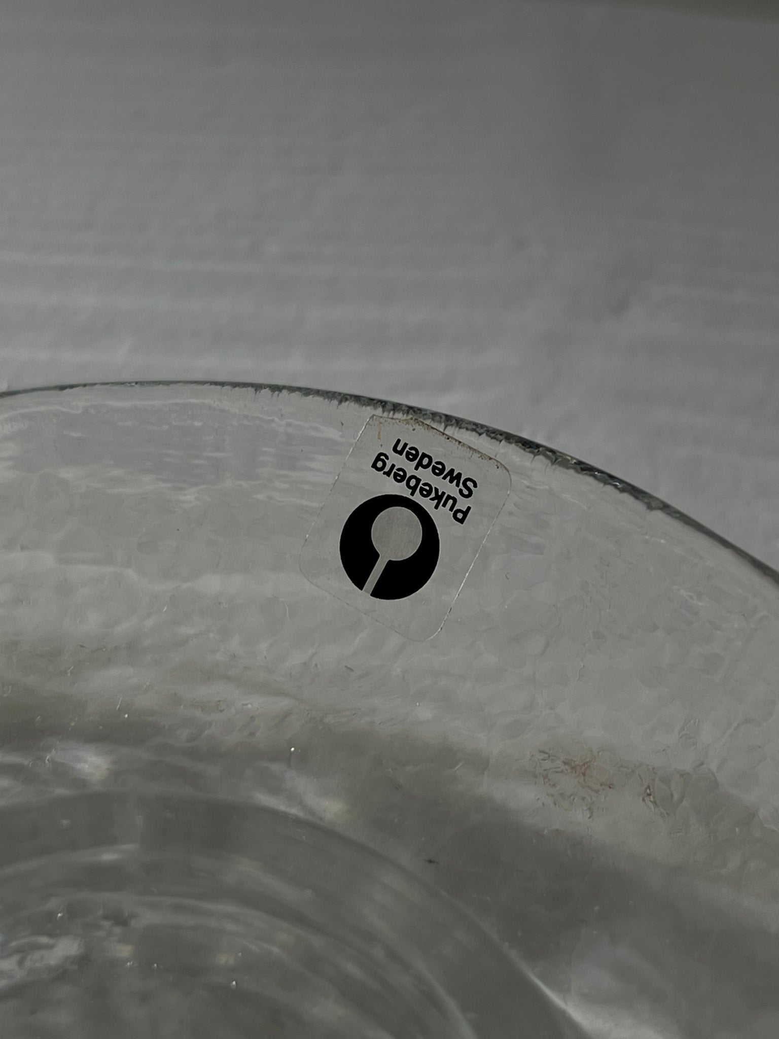 Vintage Pukeberg Sweden glass serving dish / breakfast plate