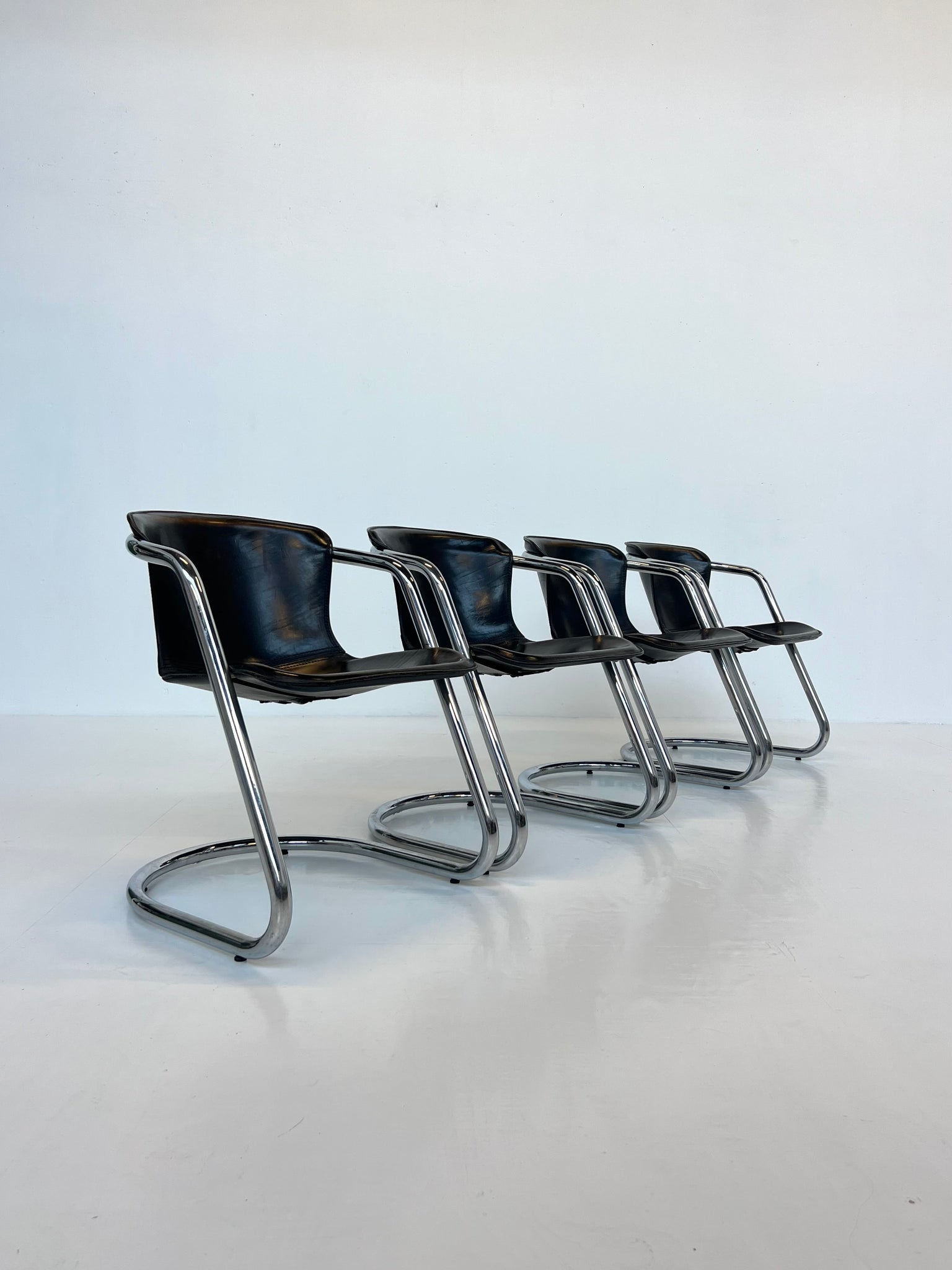 Willy Rizzo eetkamerstoelen – Set van 4 jaren 70