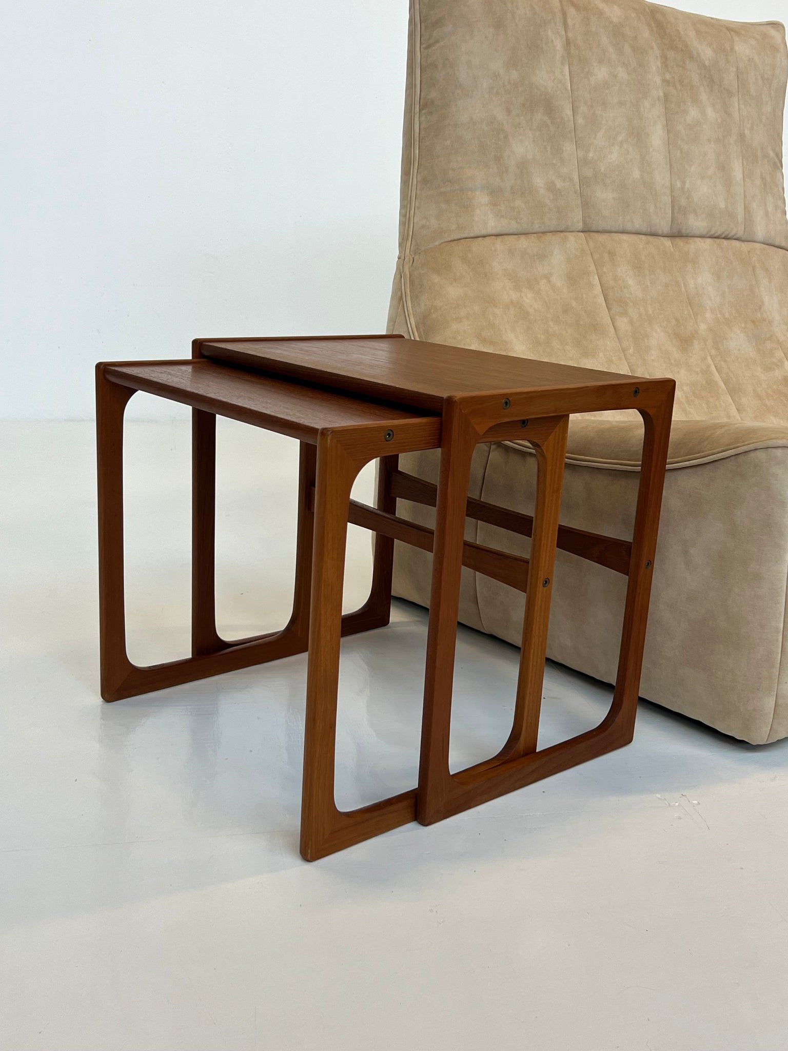 Set of 2 Danish teak nesting tables