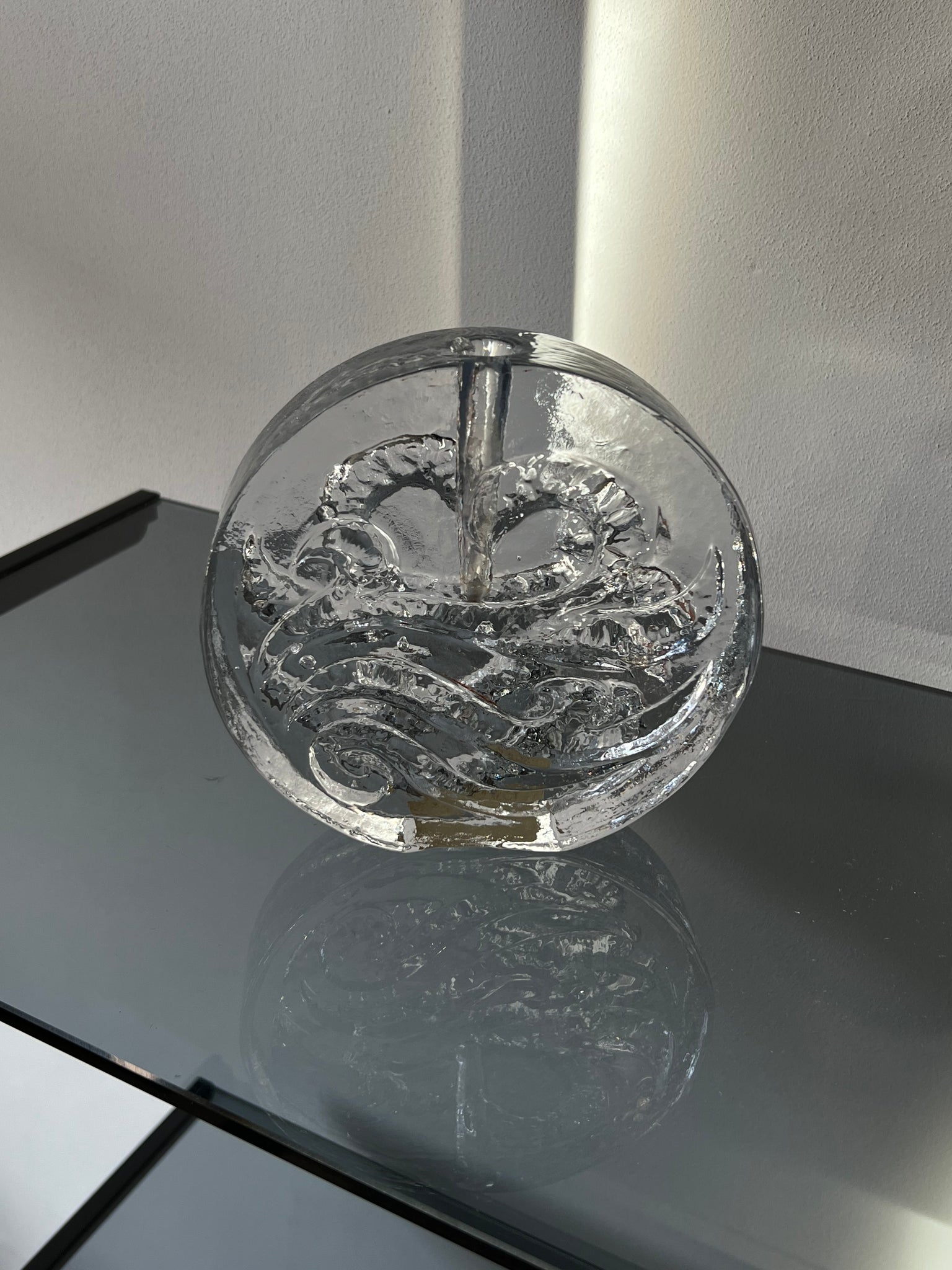 Vintage glass solifleur vase – Ingrid Glashütte “Discus”