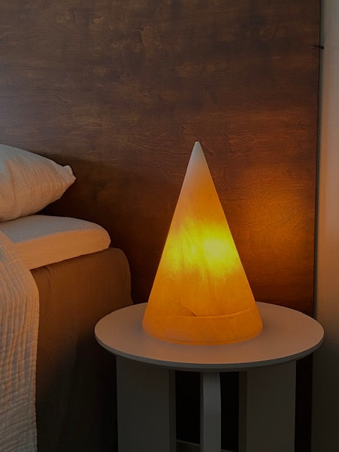 Vintage Alabaster cone-shaped lamp