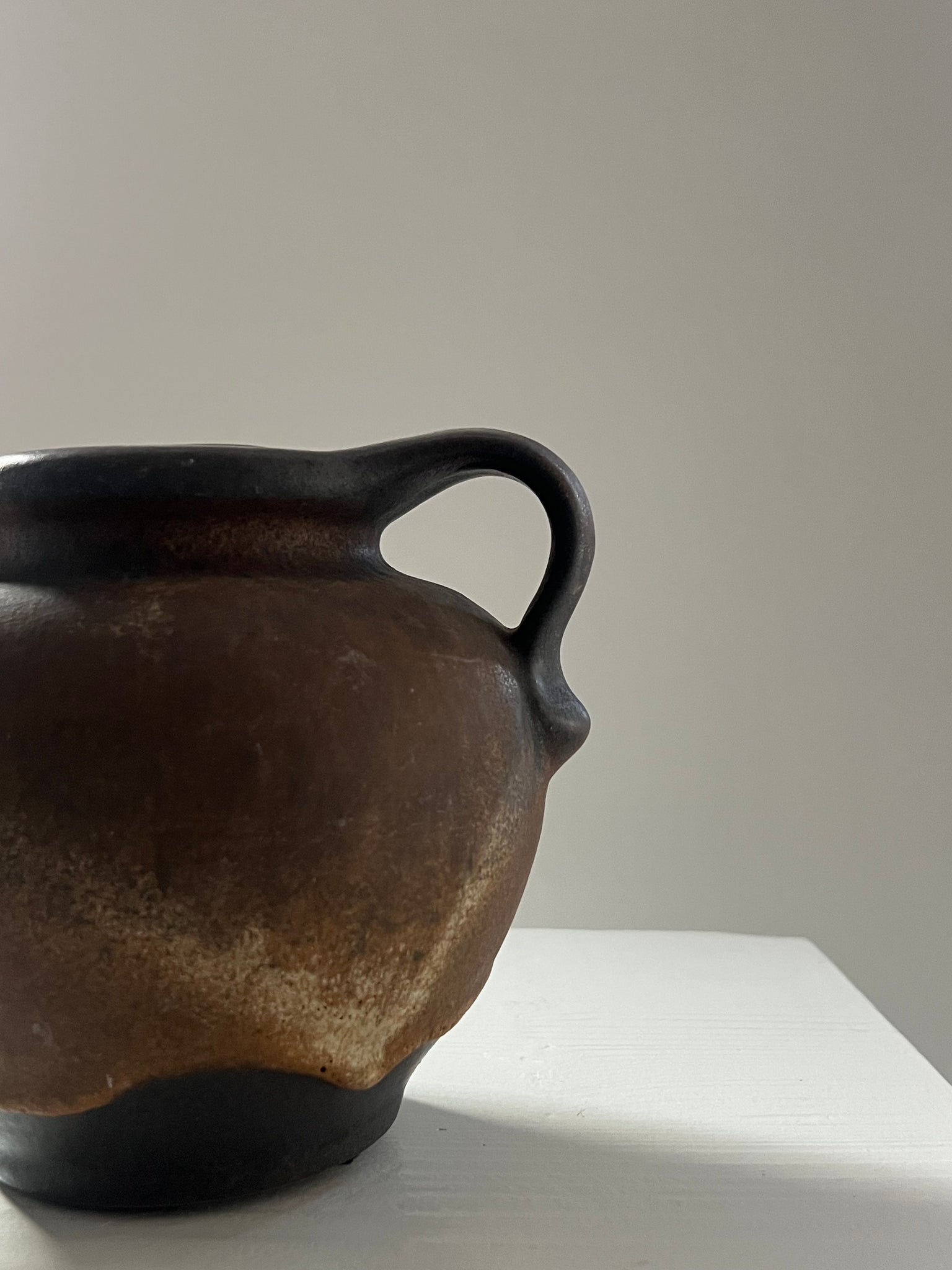 Vintage brown ceramic vase