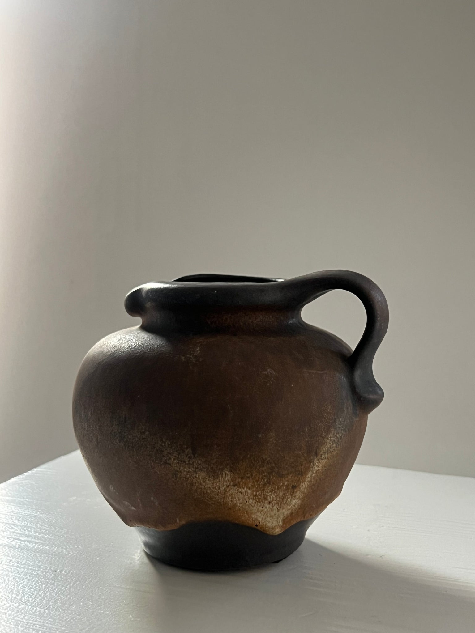 Vintage brown ceramic vase