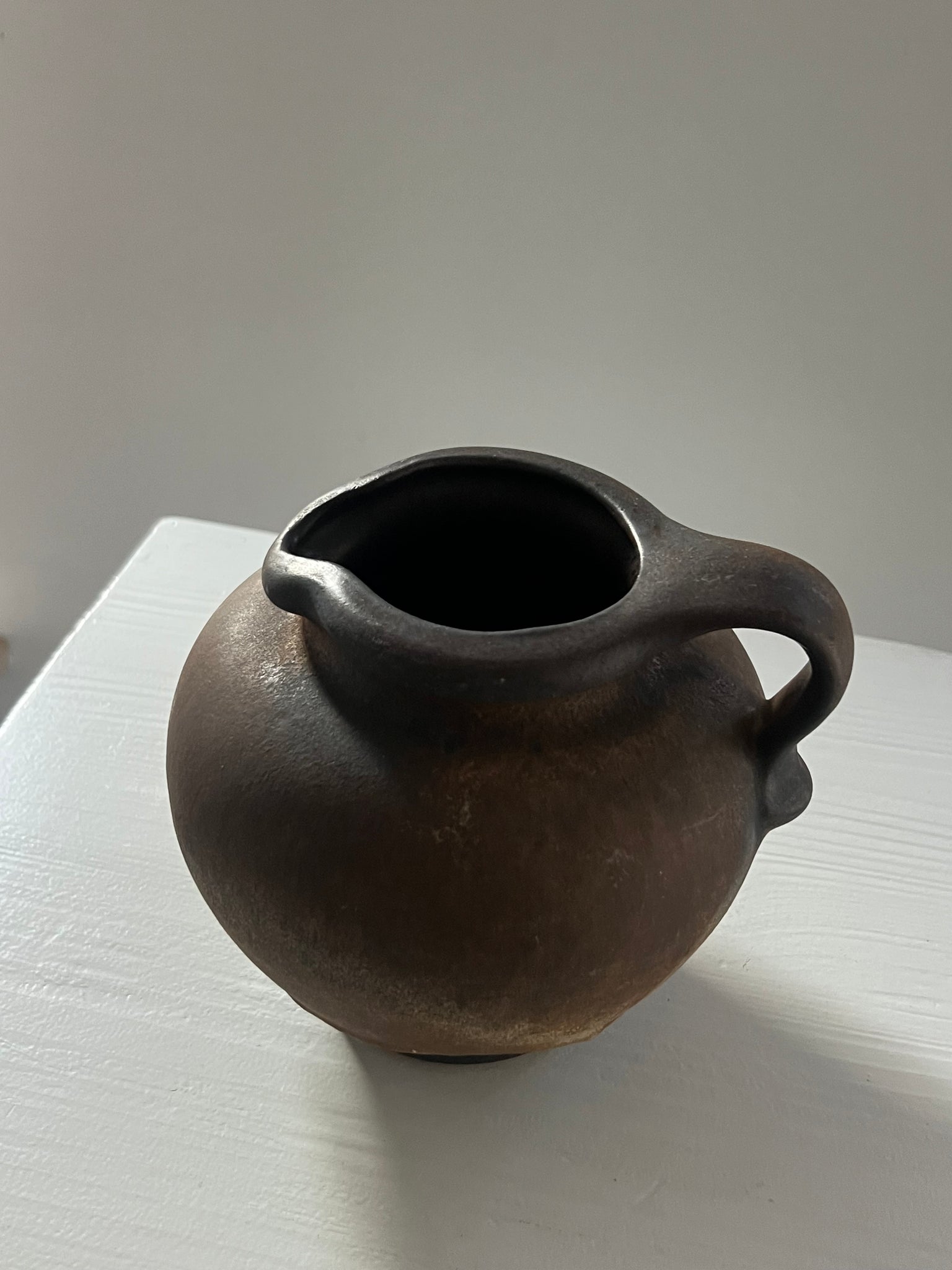 Vintage brown ceramic vase