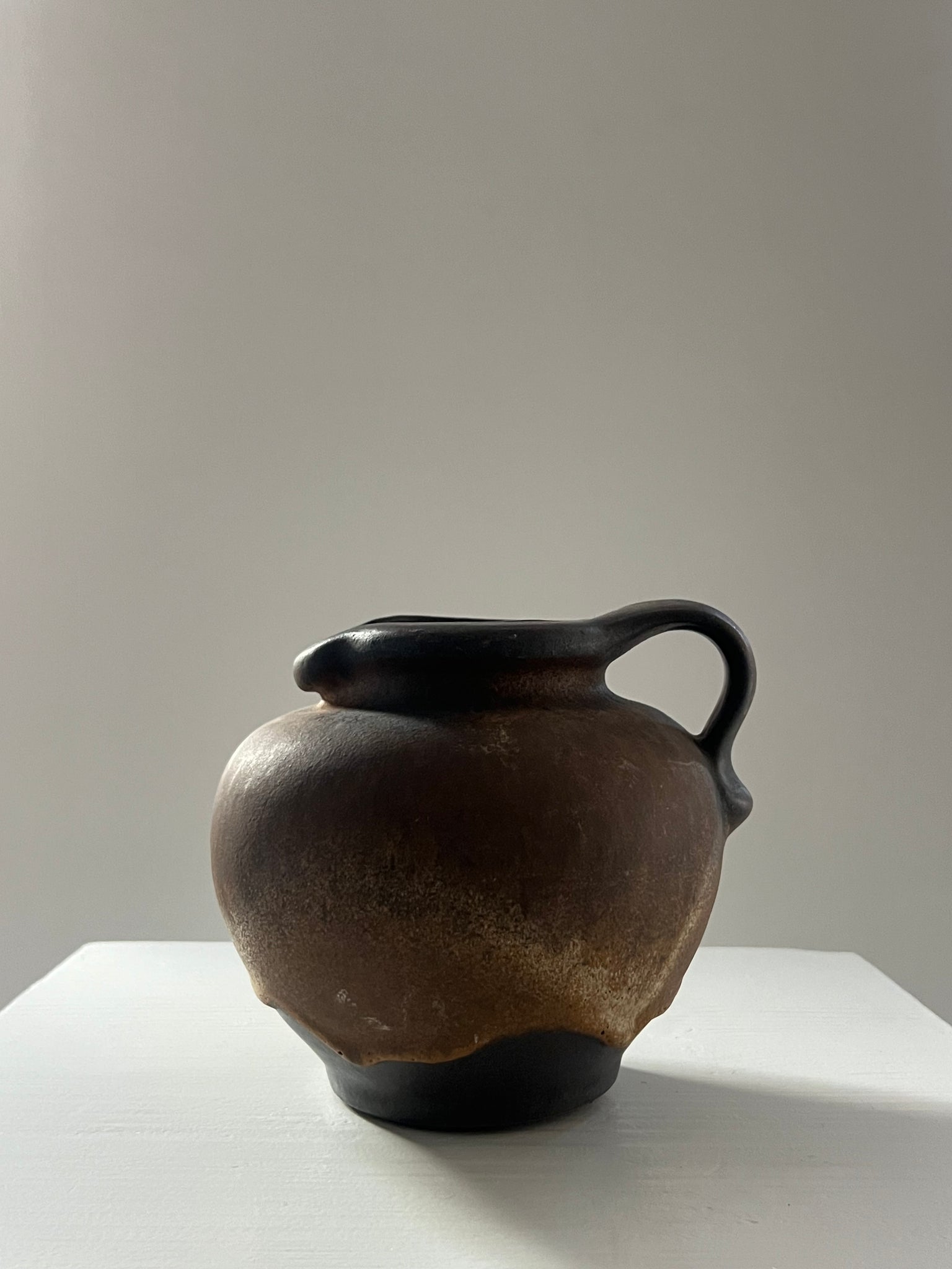 Vintage brown ceramic vase