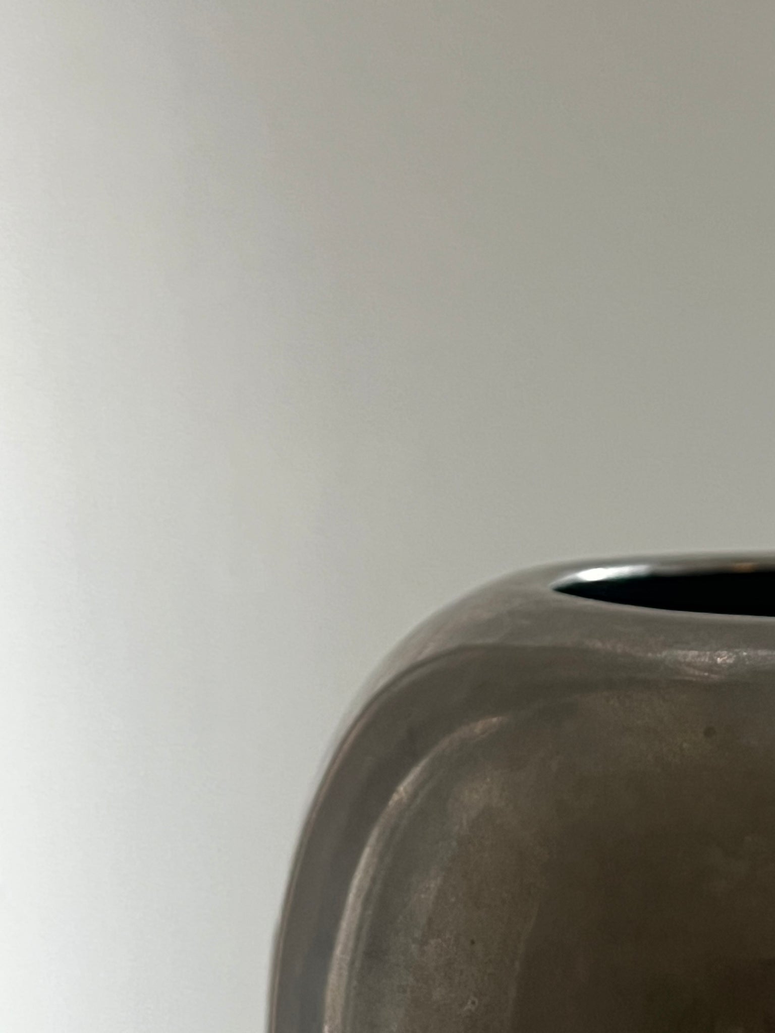 Vintage chrome metal vase