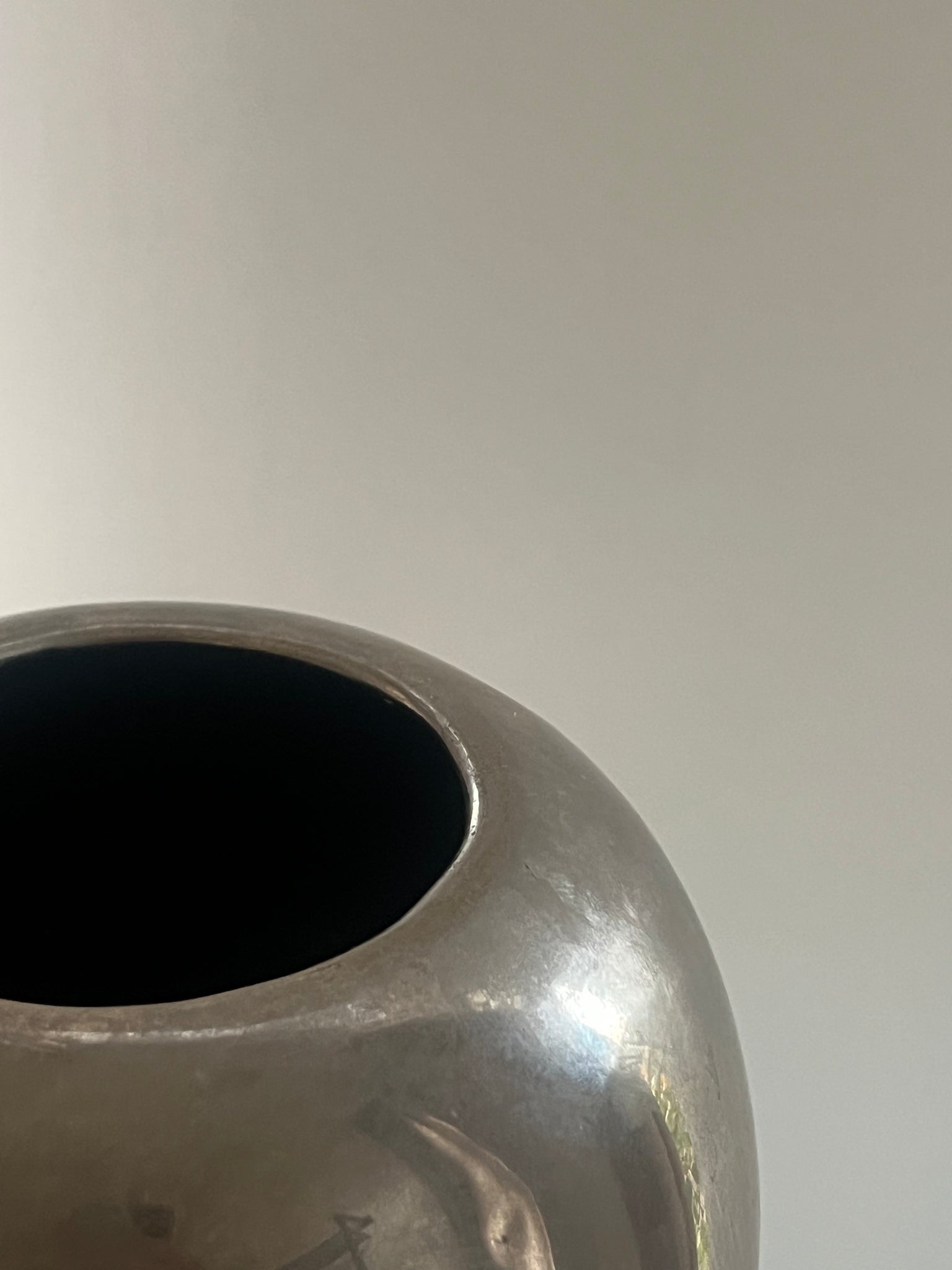 Vintage chrome metal vase