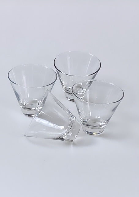 Set of 4 stemless martini glasses