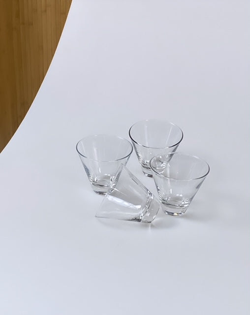 Set of 4 stemless martini glasses