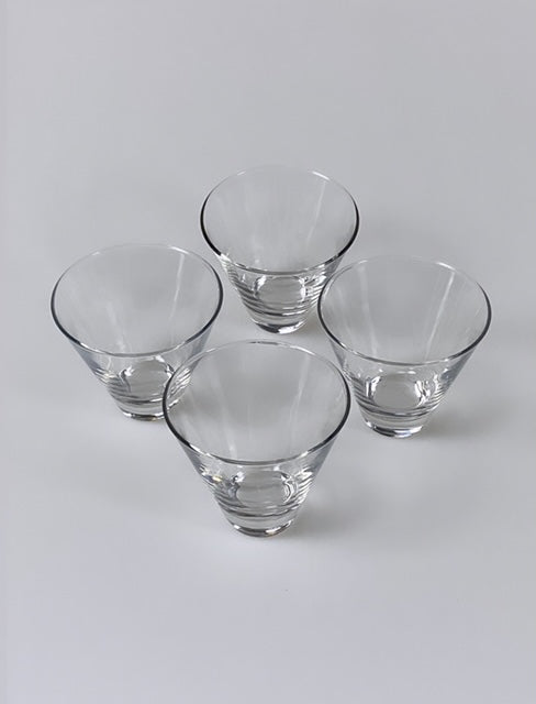 Set of 4 stemless martini glasses