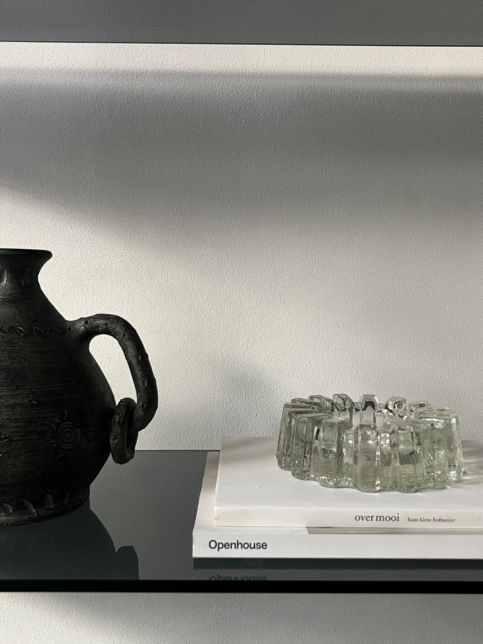 Vintage Pukeberg ice glass bowl