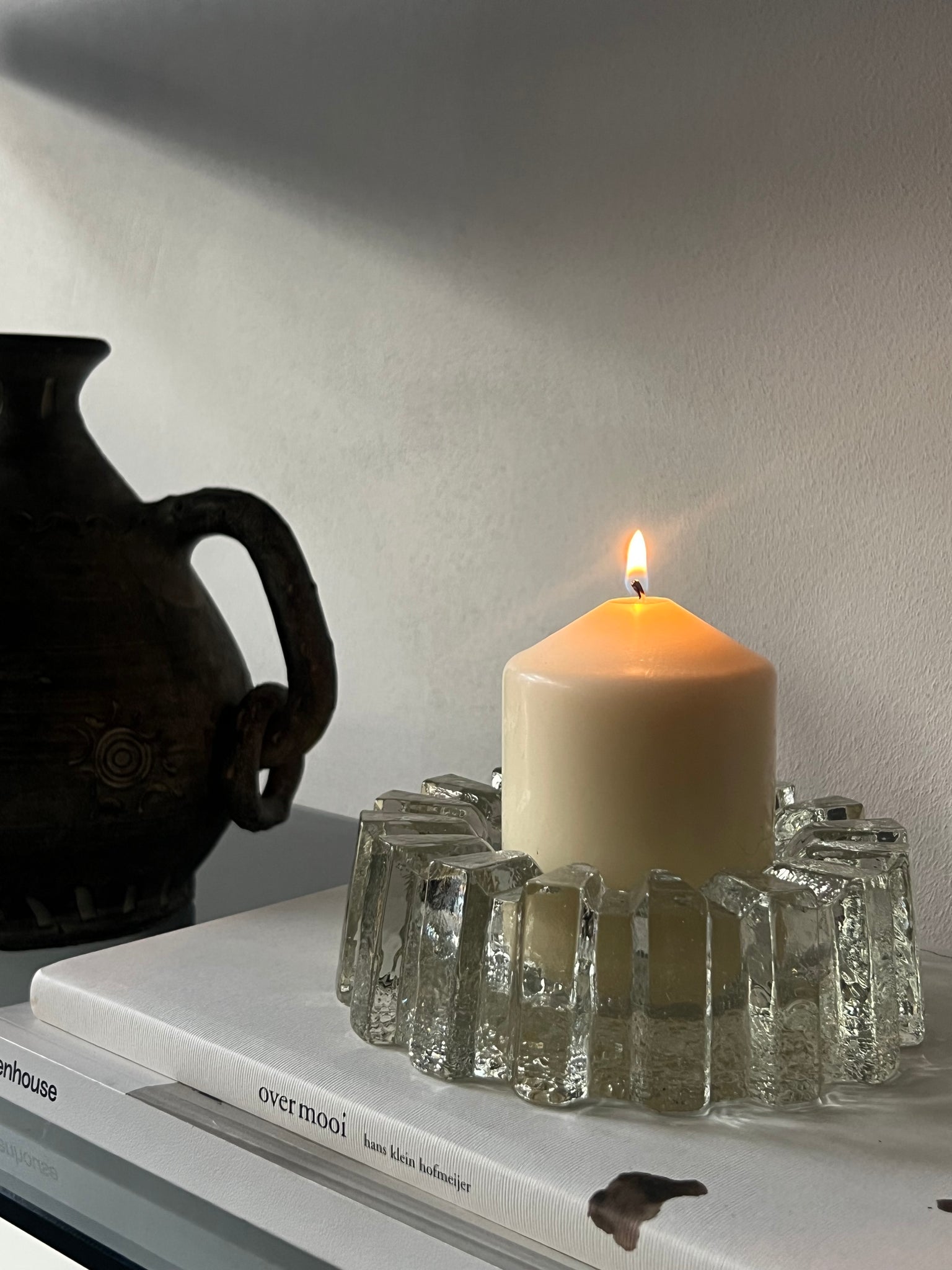 Vintage Pukeberg ice glass bowl