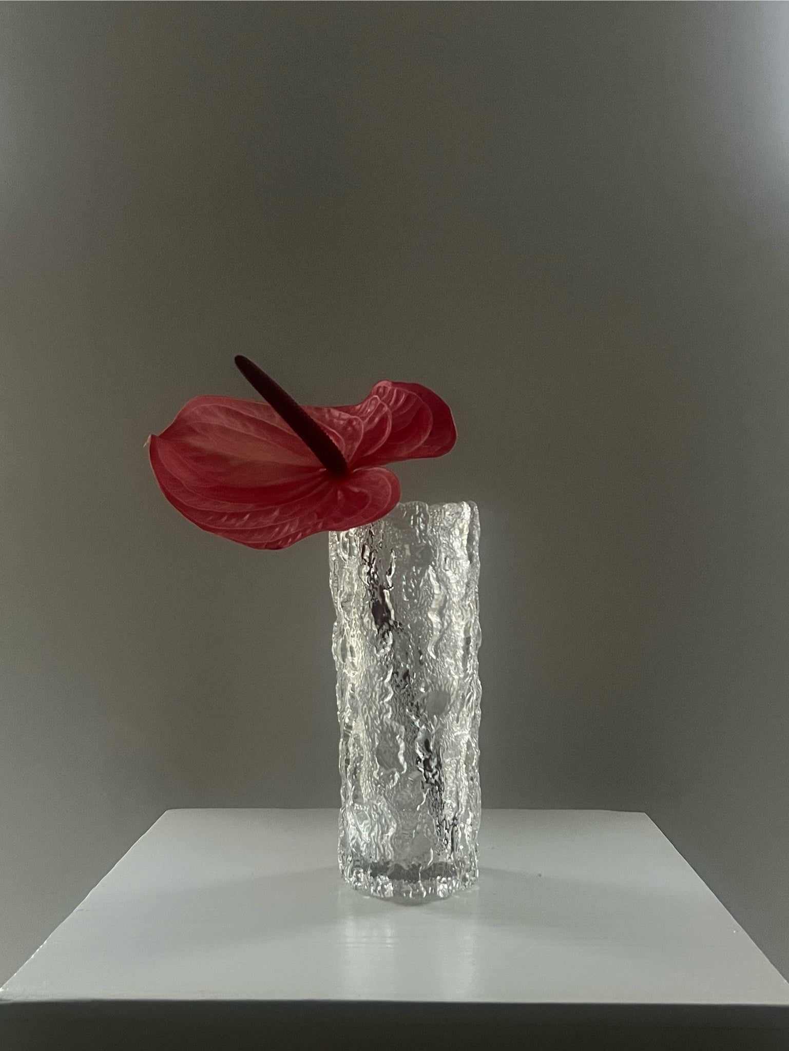 Vintage brutalistische glazen vaas