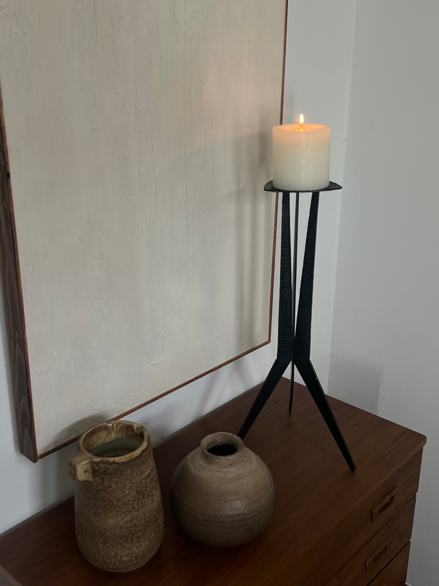 Vintage brutalist candle holder