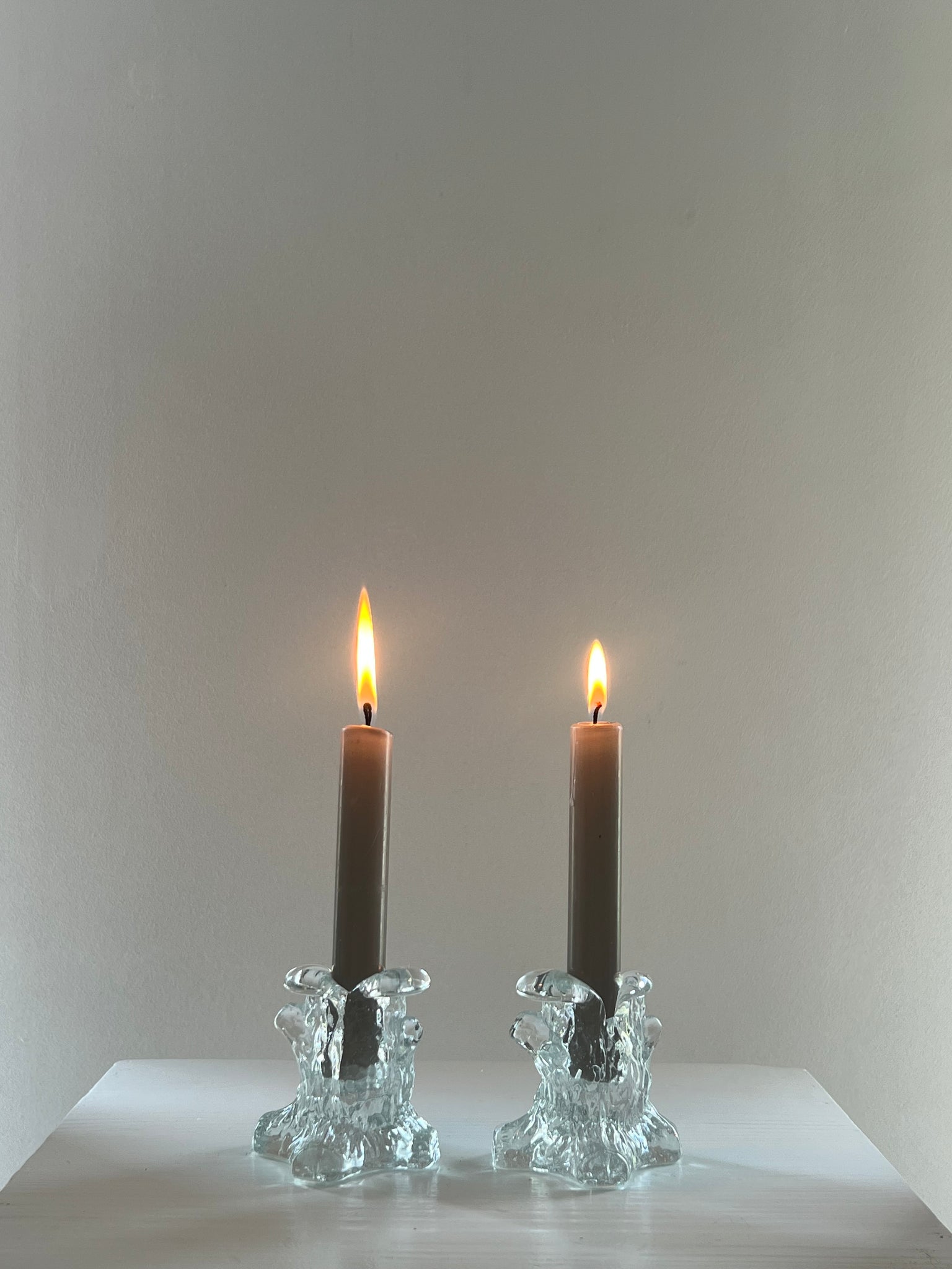 Vintage glass candle holders – set of 2
