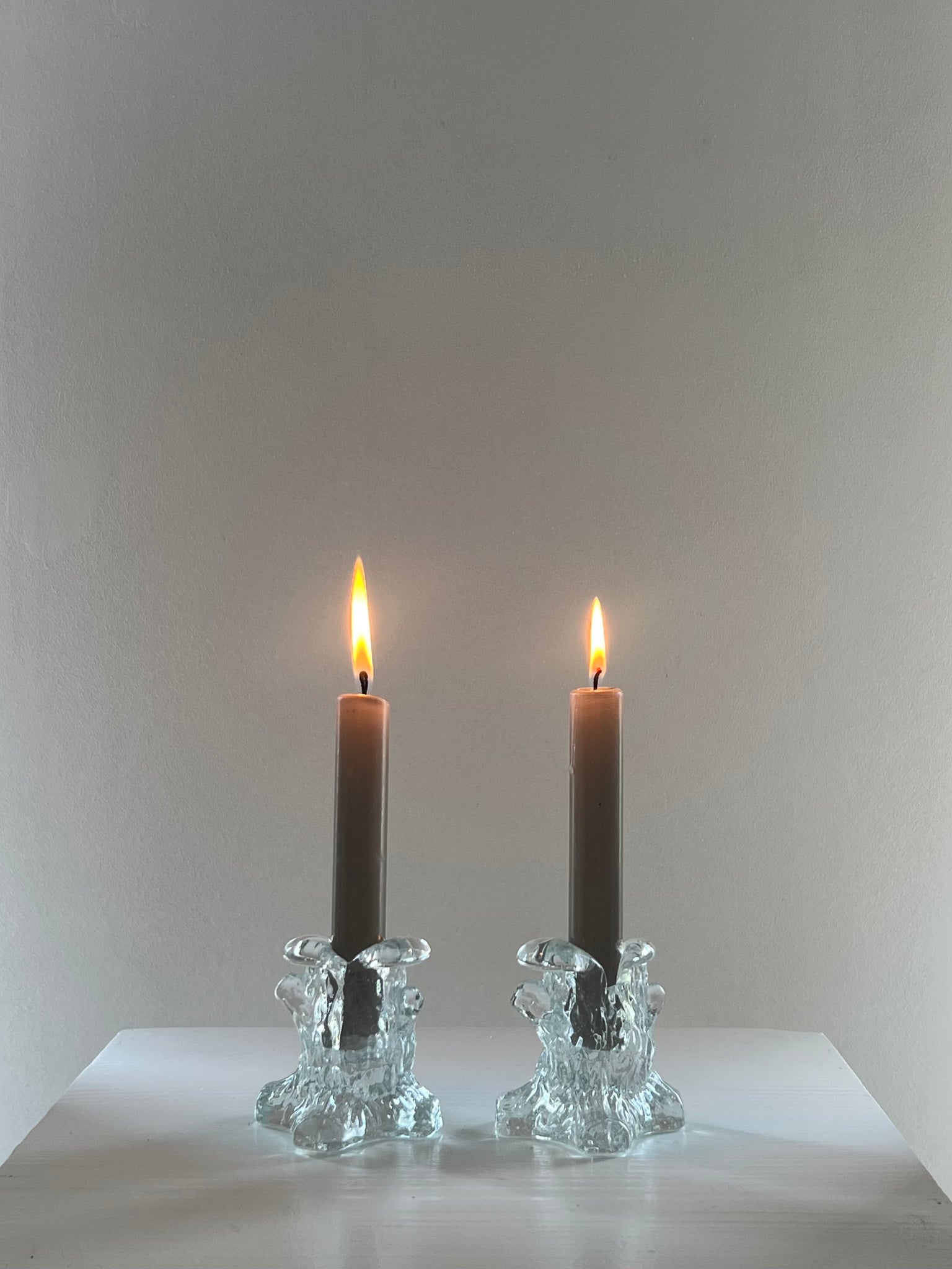 Vintage glass candle holders – set of 2