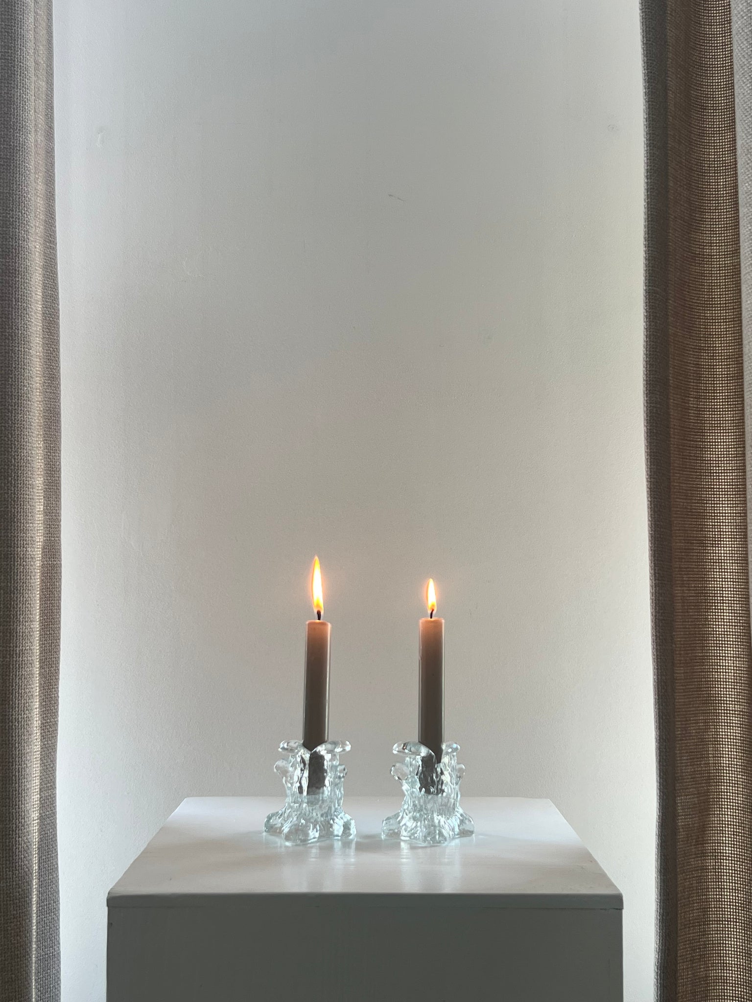 Vintage glass candle holders – set of 2