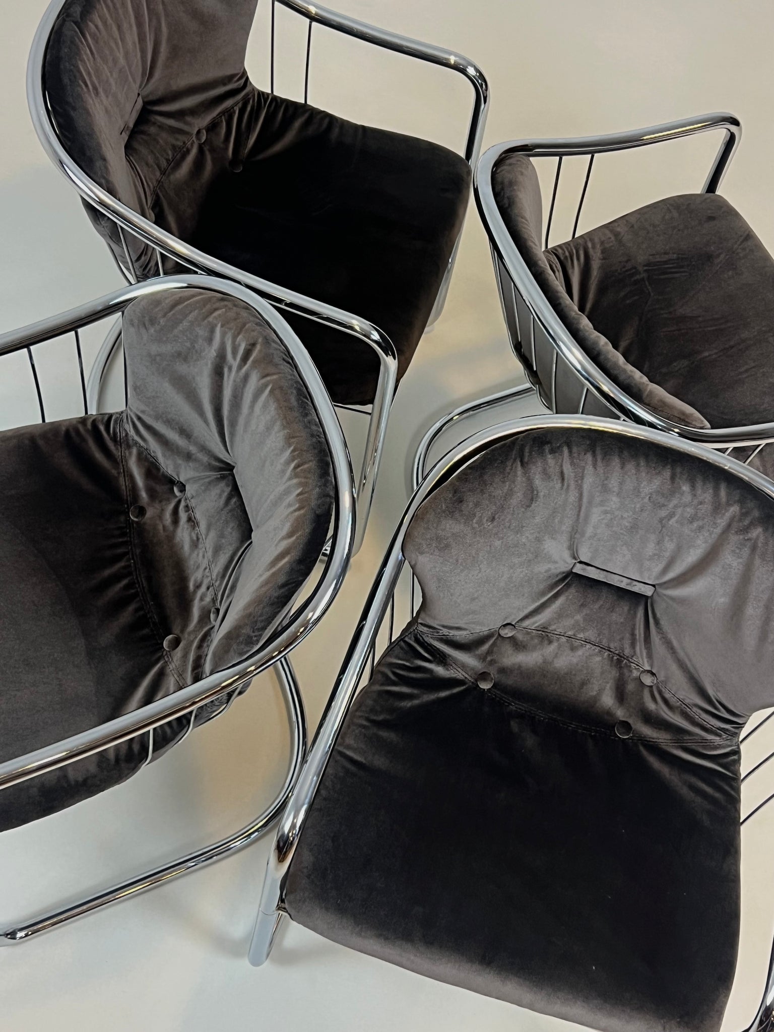 Set of 4 Gastone Rinaldi dining chairs for Rima