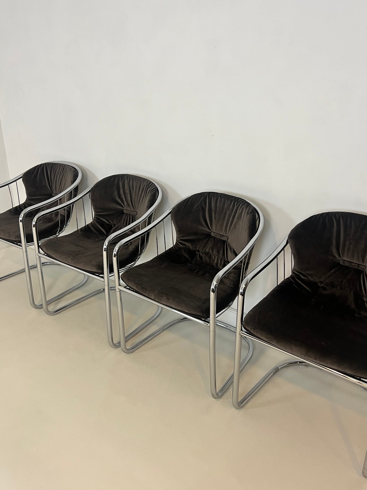 Set of 4 Gastone Rinaldi dining chairs for Rima