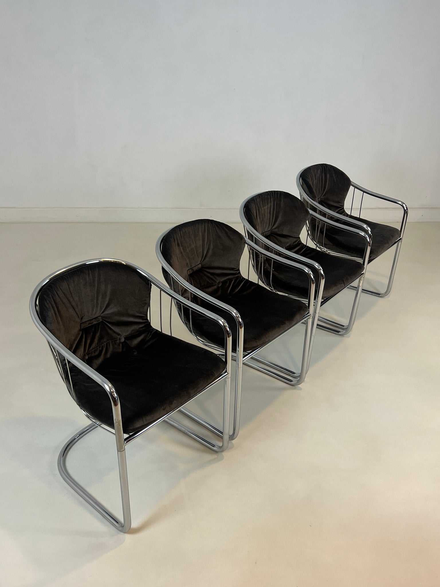 Set of 4 Gastone Rinaldi dining chairs for Rima