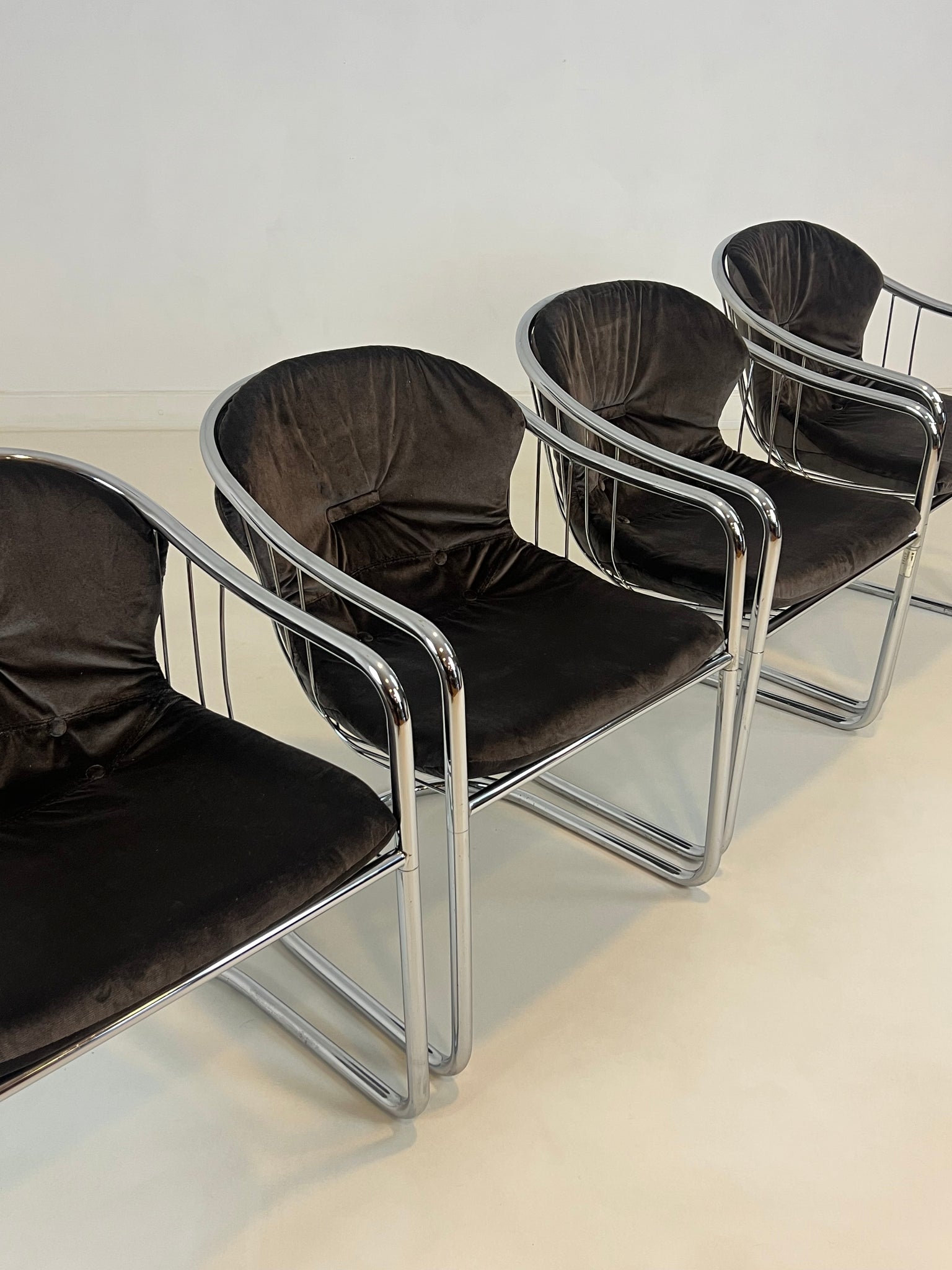 Set of 4 Gastone Rinaldi dining chairs for Rima