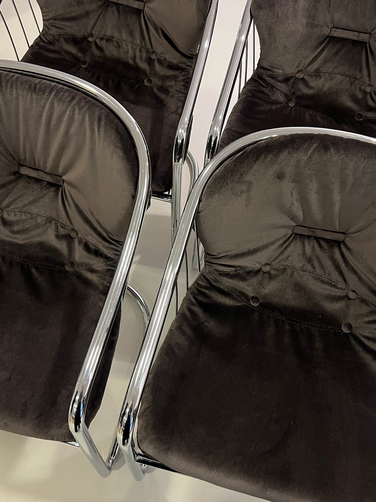 Set of 4 Gastone Rinaldi dining chairs for Rima