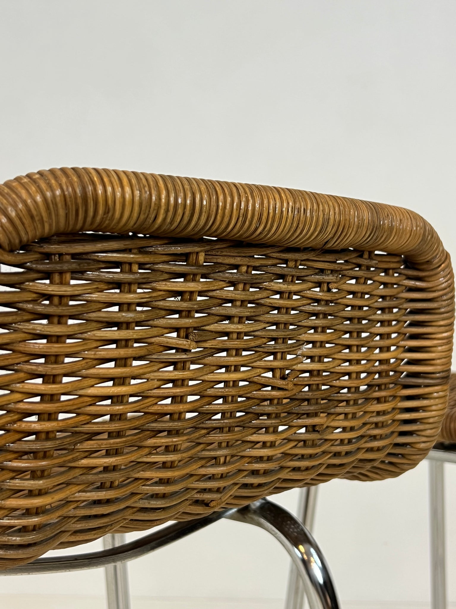 Set of 2 vintage rattan stools