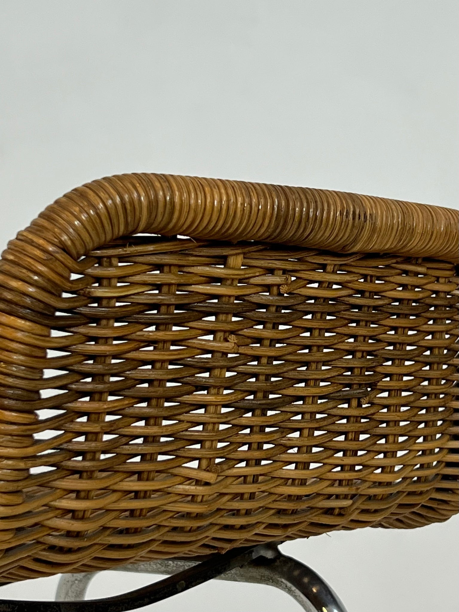 Set of 2 vintage rattan stools