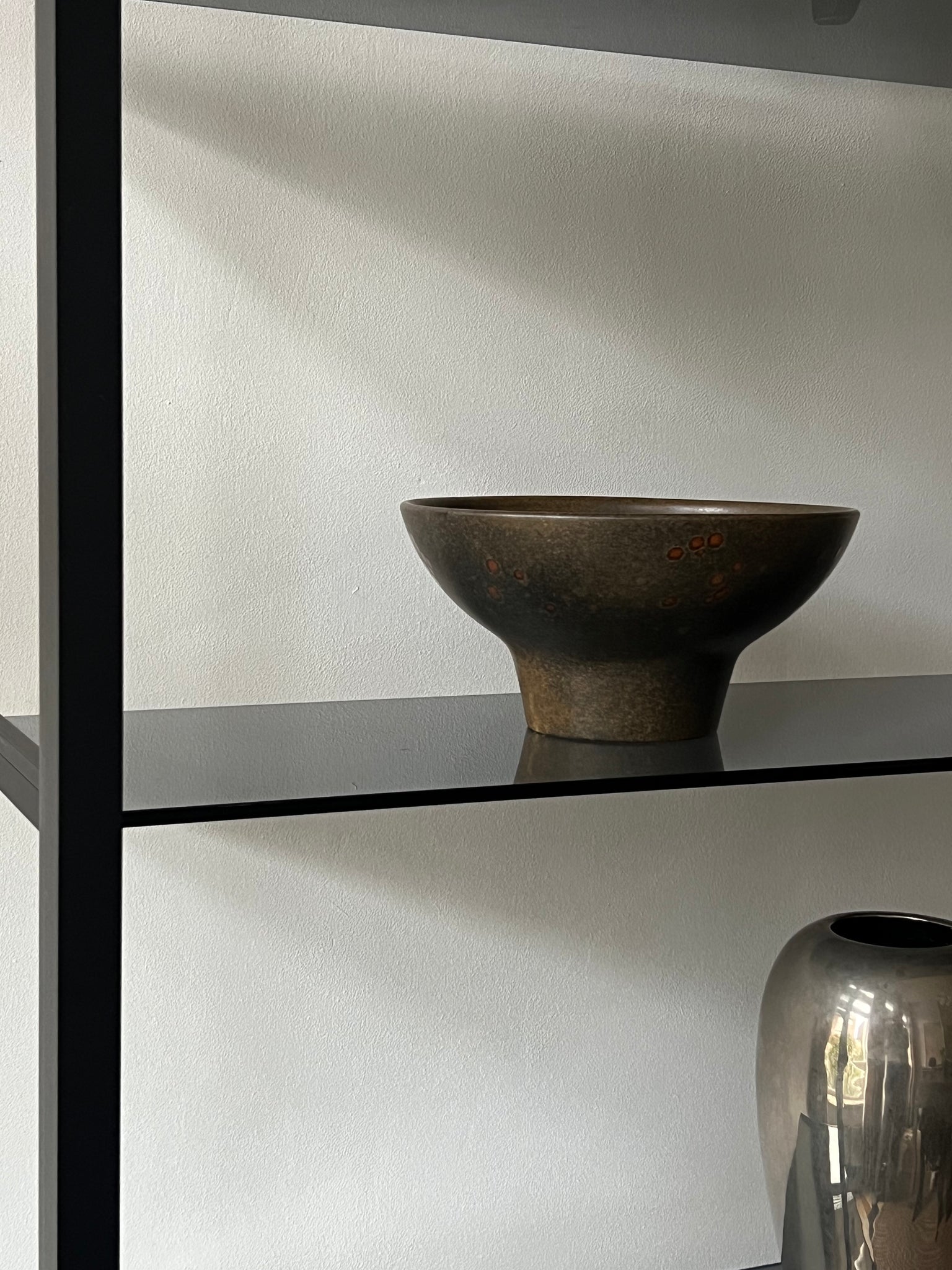 Vintage ceramic pedestal bowl